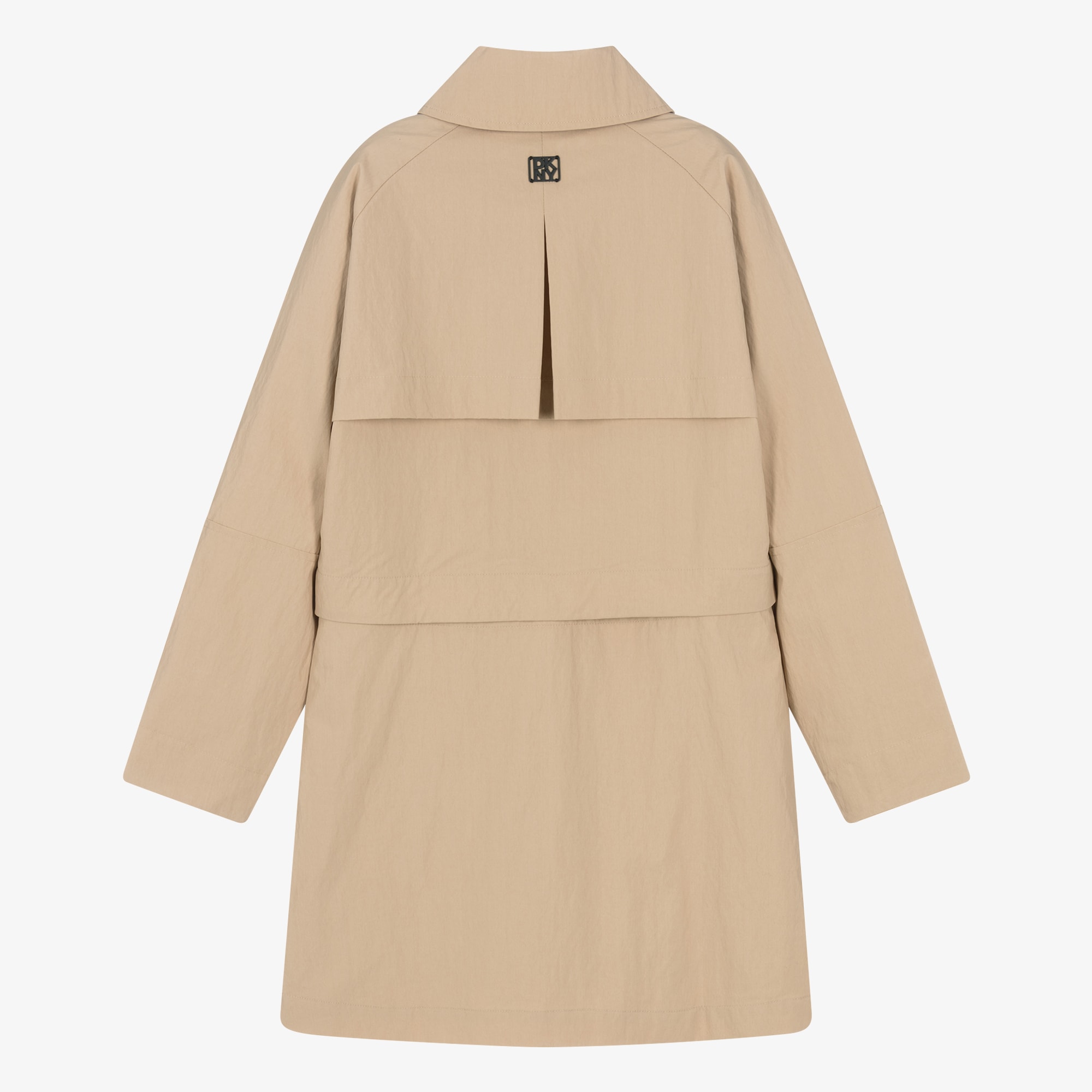 Girls Beige Cotton 2 In 1 Trench Coat - View 2