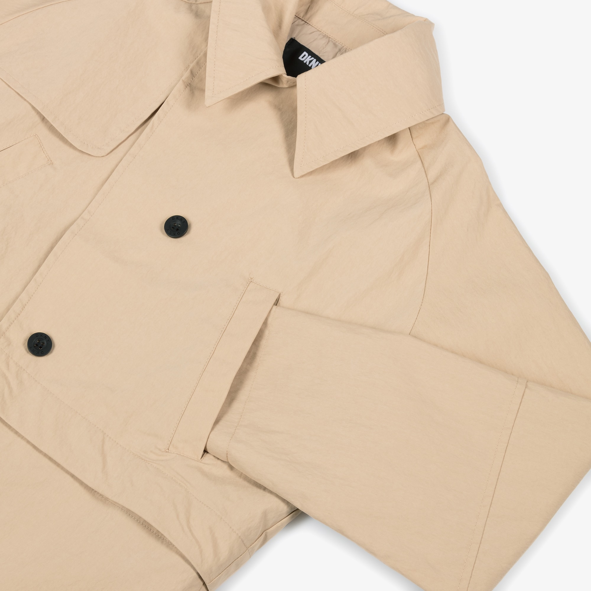 Girls Beige Cotton 2 In 1 Trench Coat - View 7