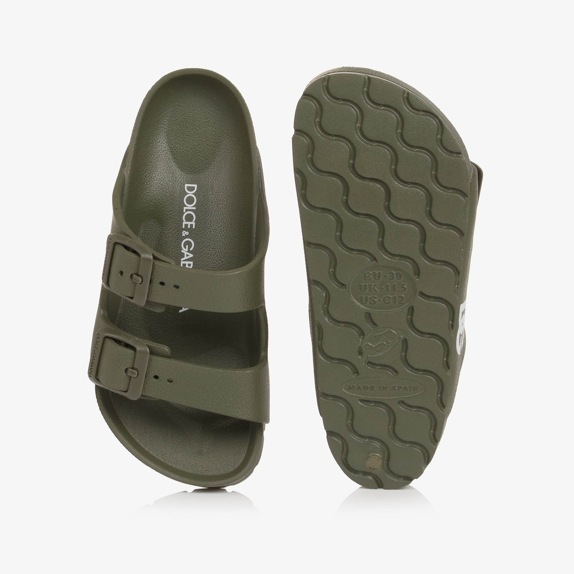 Boys Black Double Strap Sliders with DG Logo - View 3