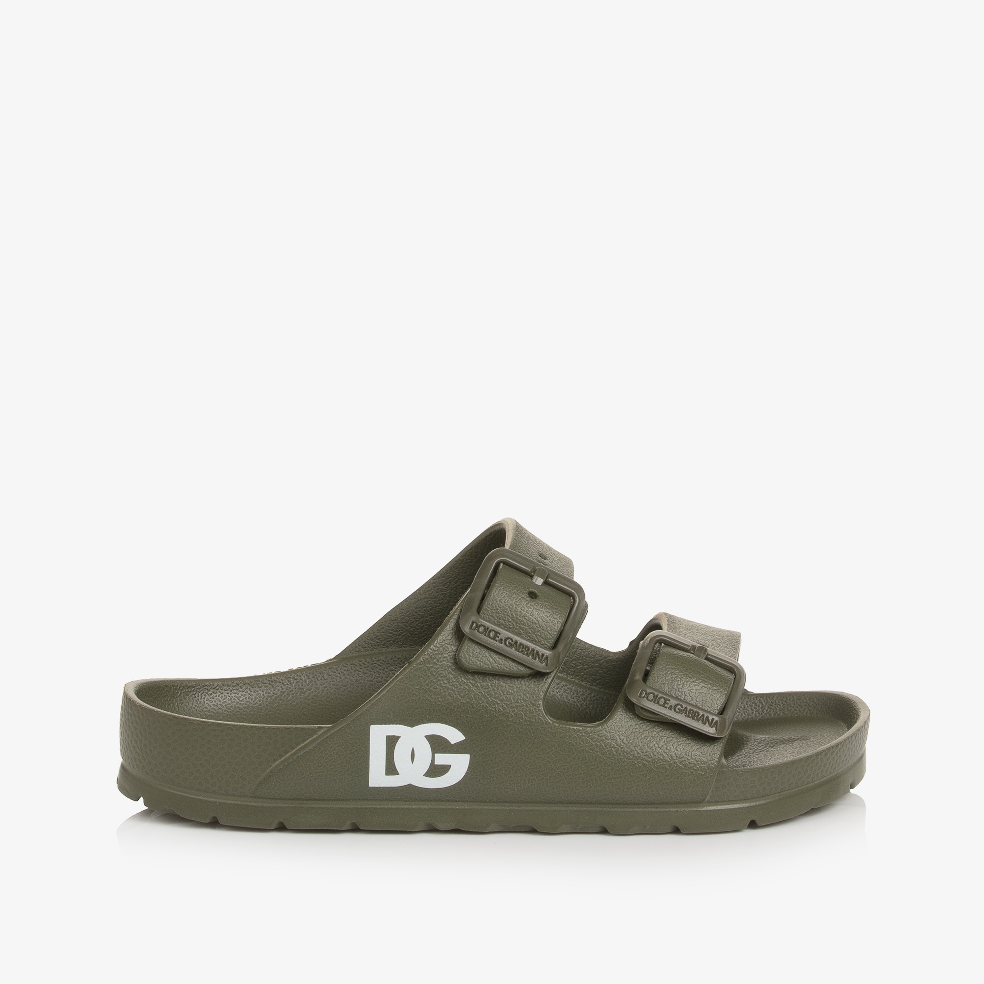 Boys Black Double Strap Sliders with DG Logo - View 4