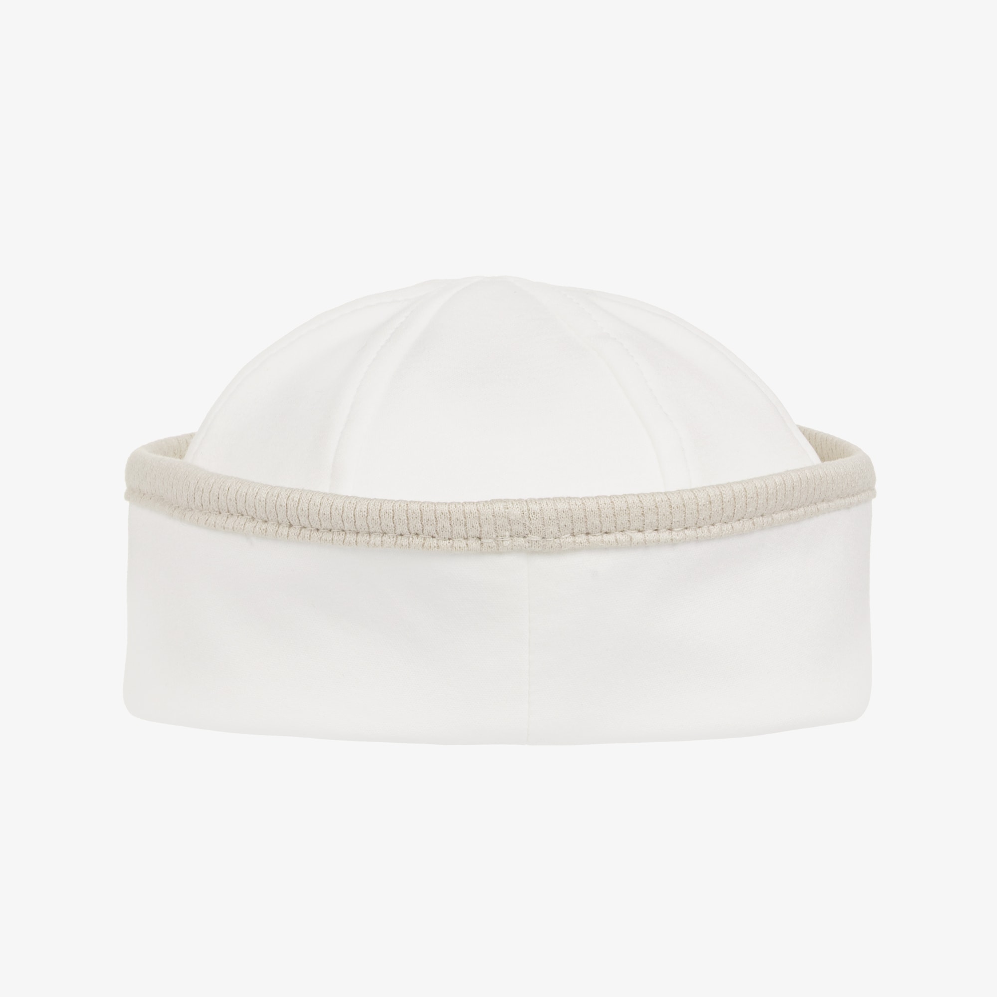 Boys Ivory & Beige Cotton Sailor Hat - View 2