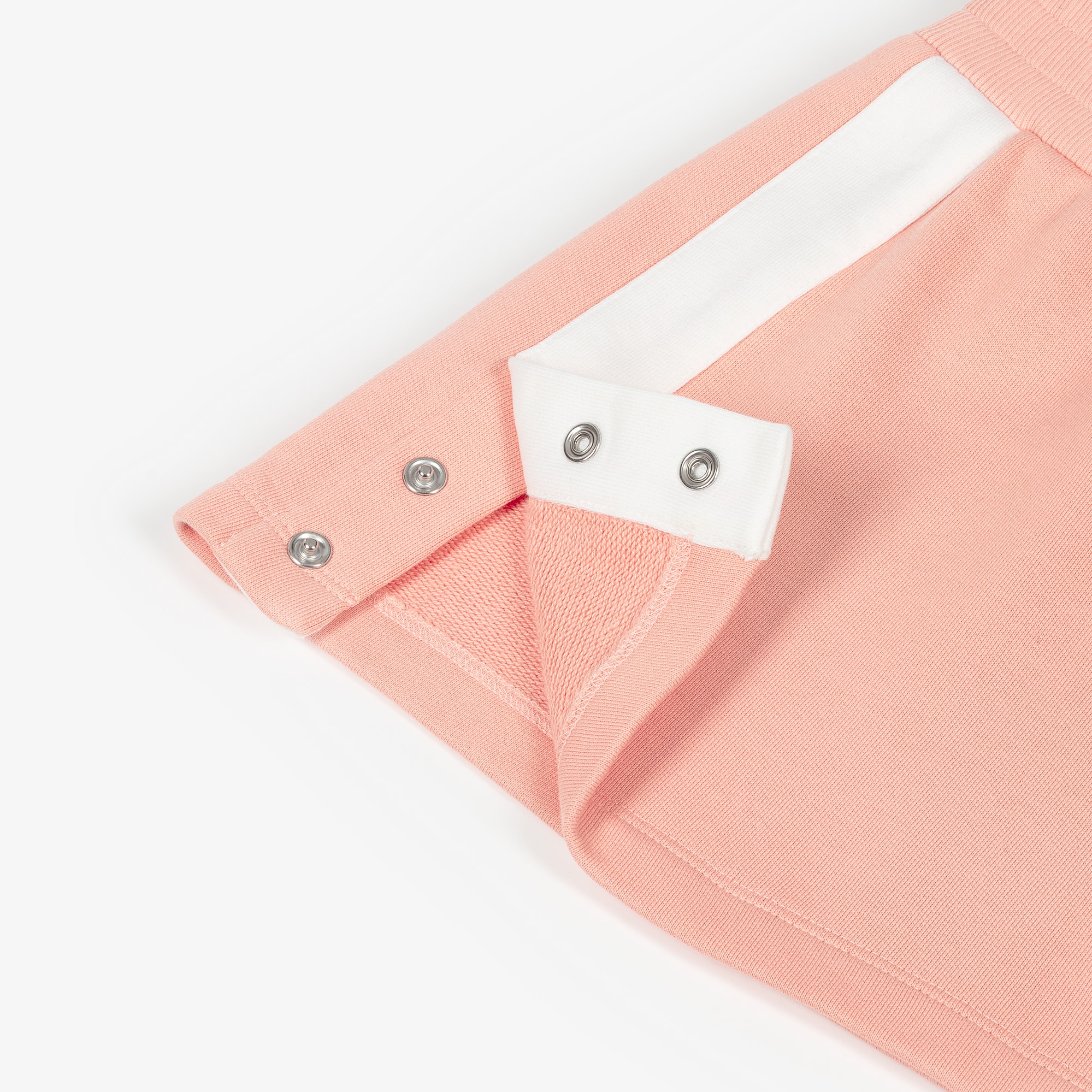 Girls Pink Cotton Jersey Skirt with White Side Trim - View 4