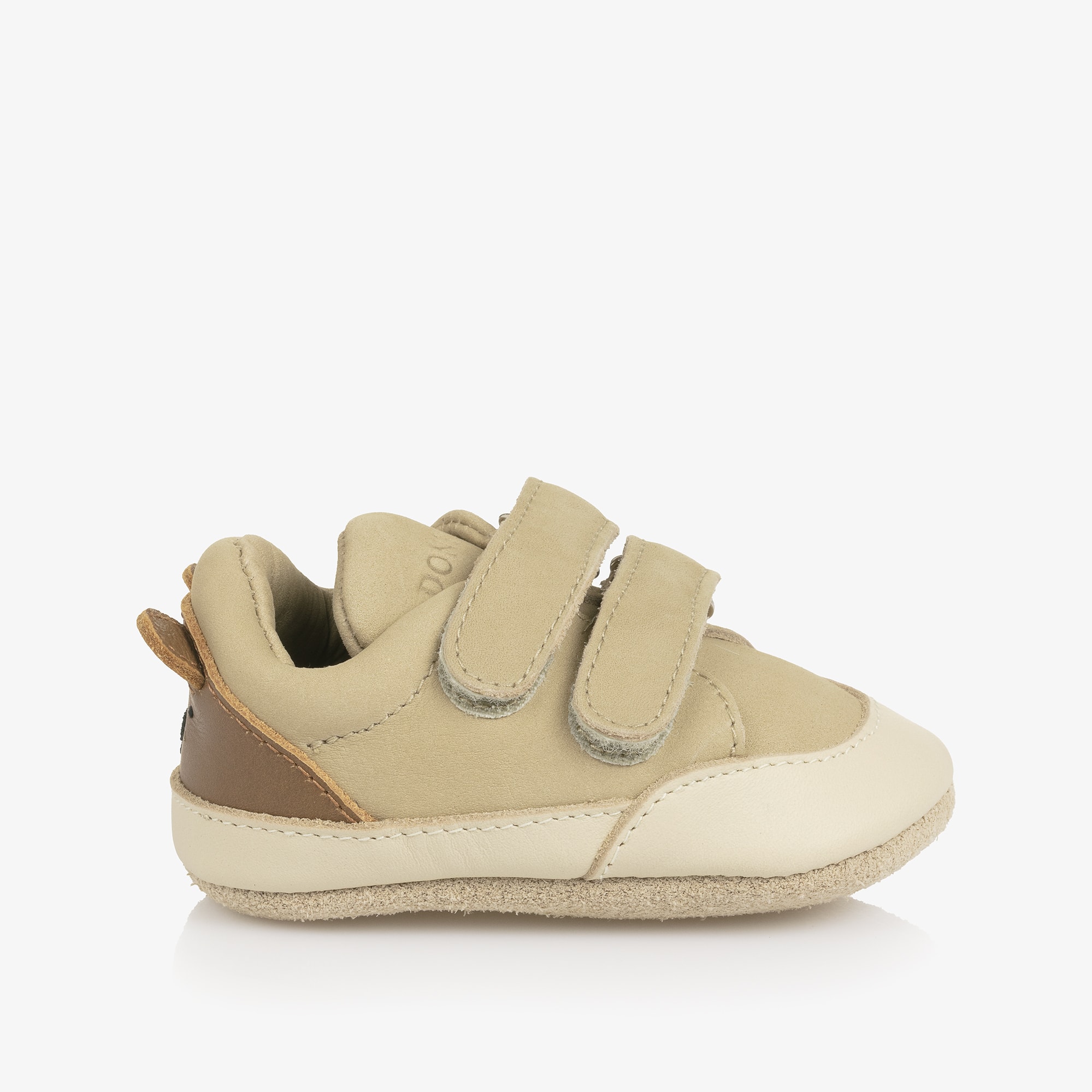 Baby Boys Pale Beige Leather Teddy Bear Pre-Walker Shoes - View 6