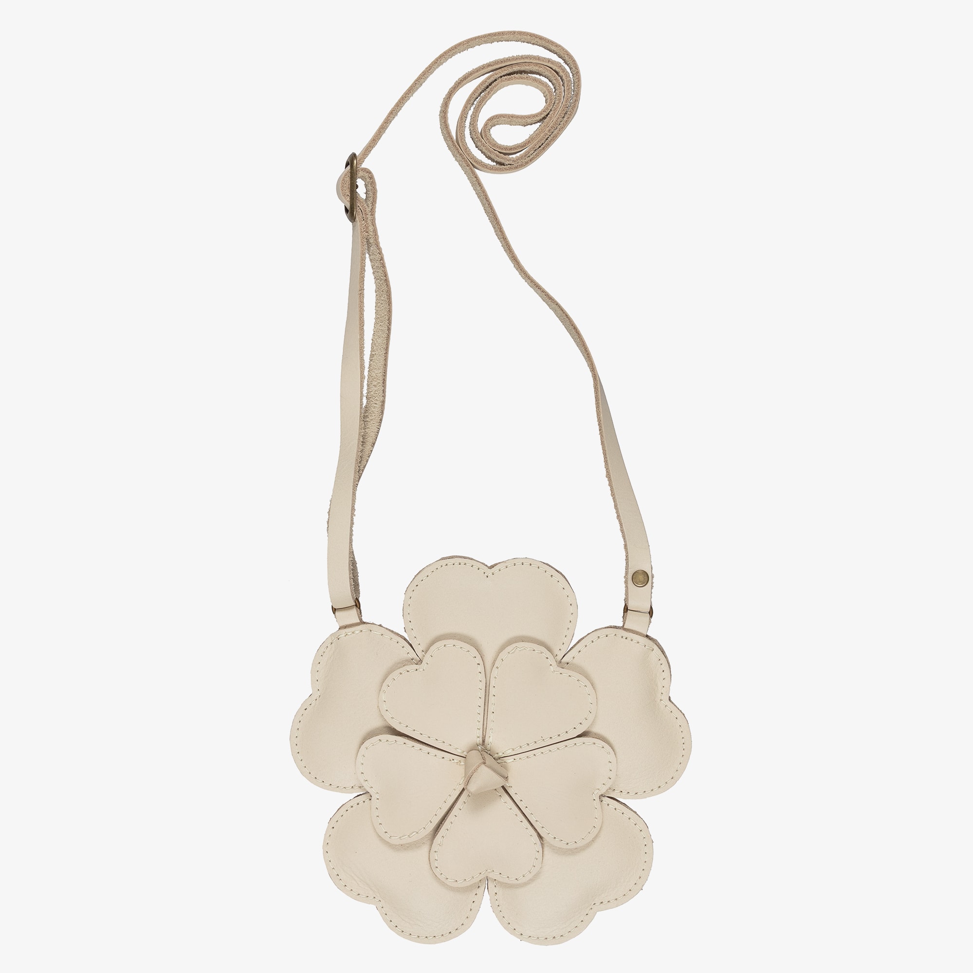 Girls Cream Leather Buttercup Purse (14cm) - View 1