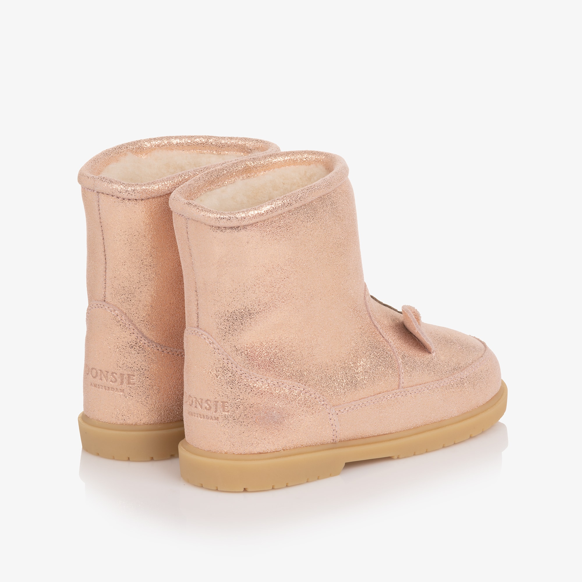 Girls Pink Metallic Leather Xelly Unicorn Boots - View 2