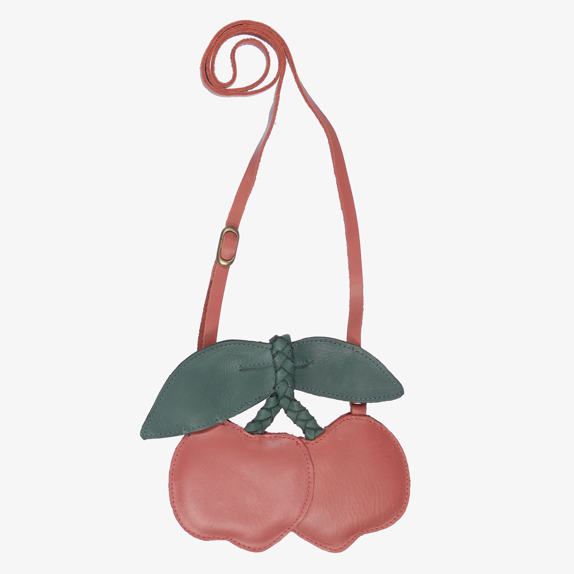 Girls Red Leather Cherry Purse (16cm) - View 1