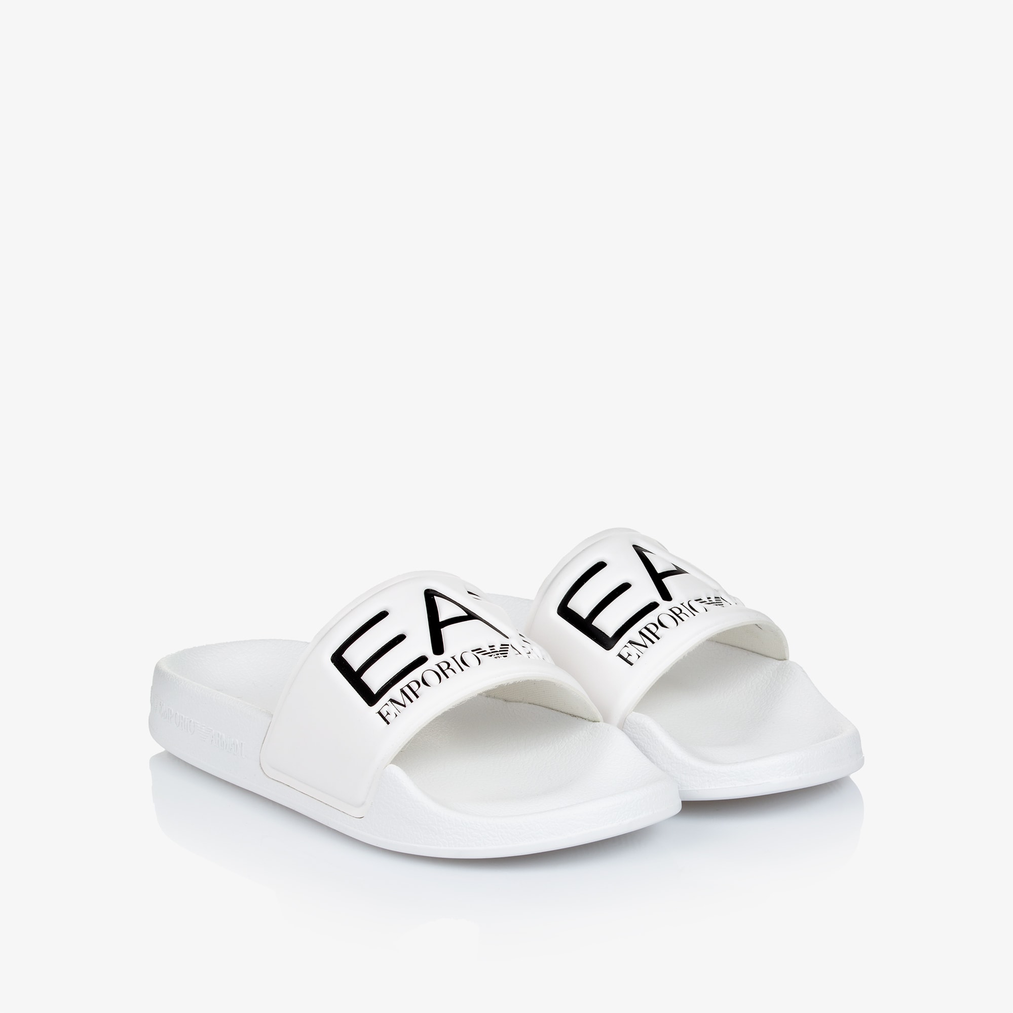 White EA7 Logo Sliders - View 1