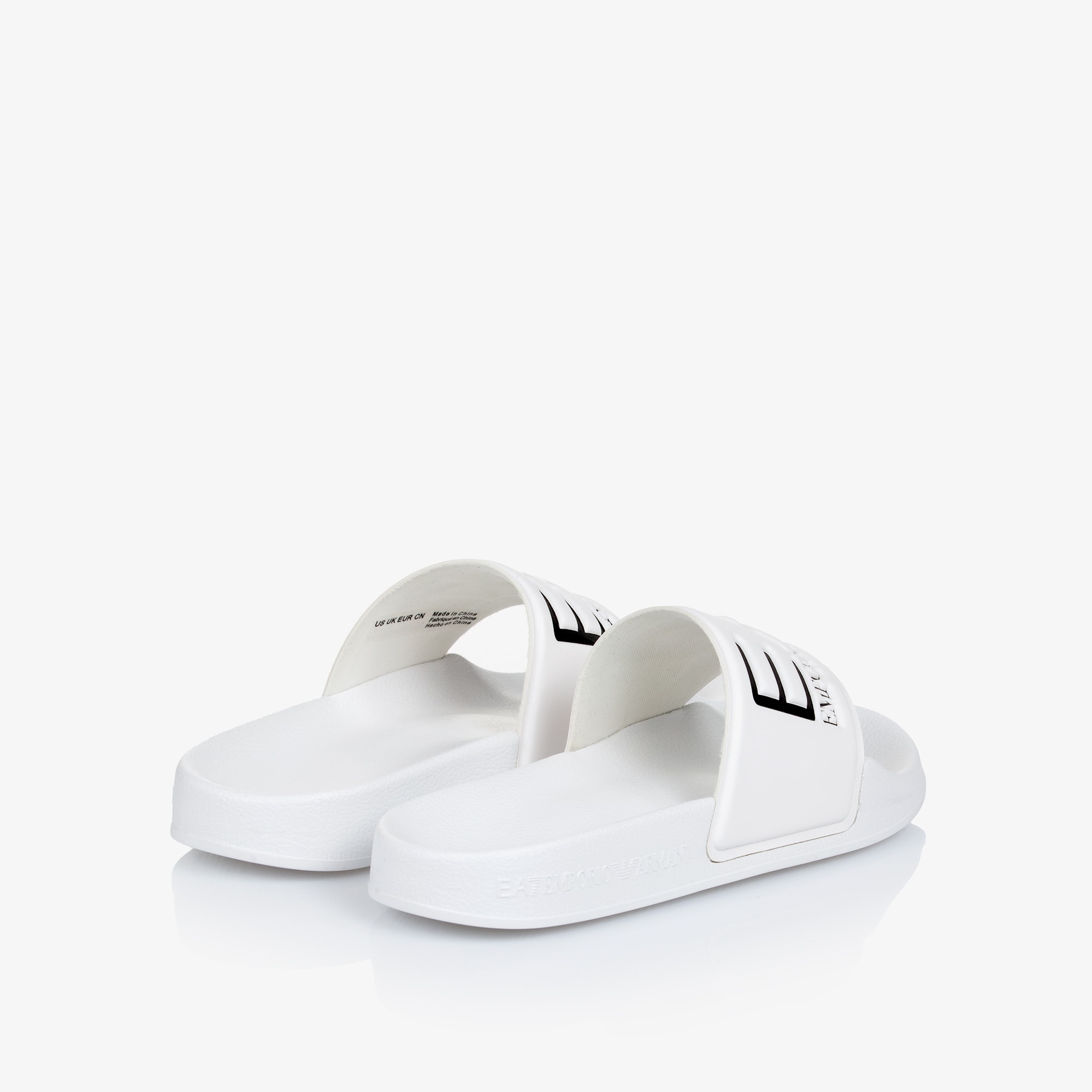 White EA7 Logo Sliders - View 2