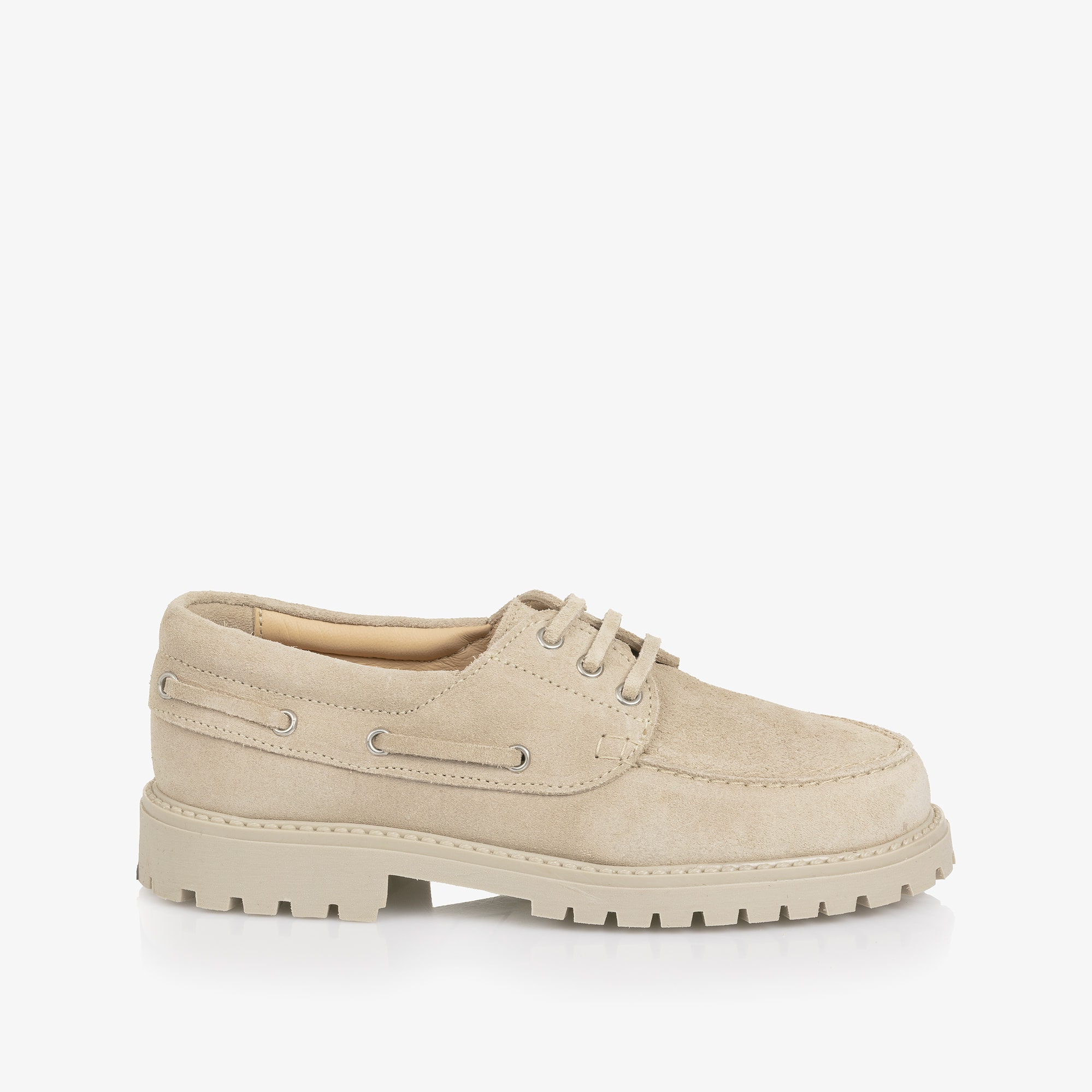 Beige Suede Leather Loafers - View 5