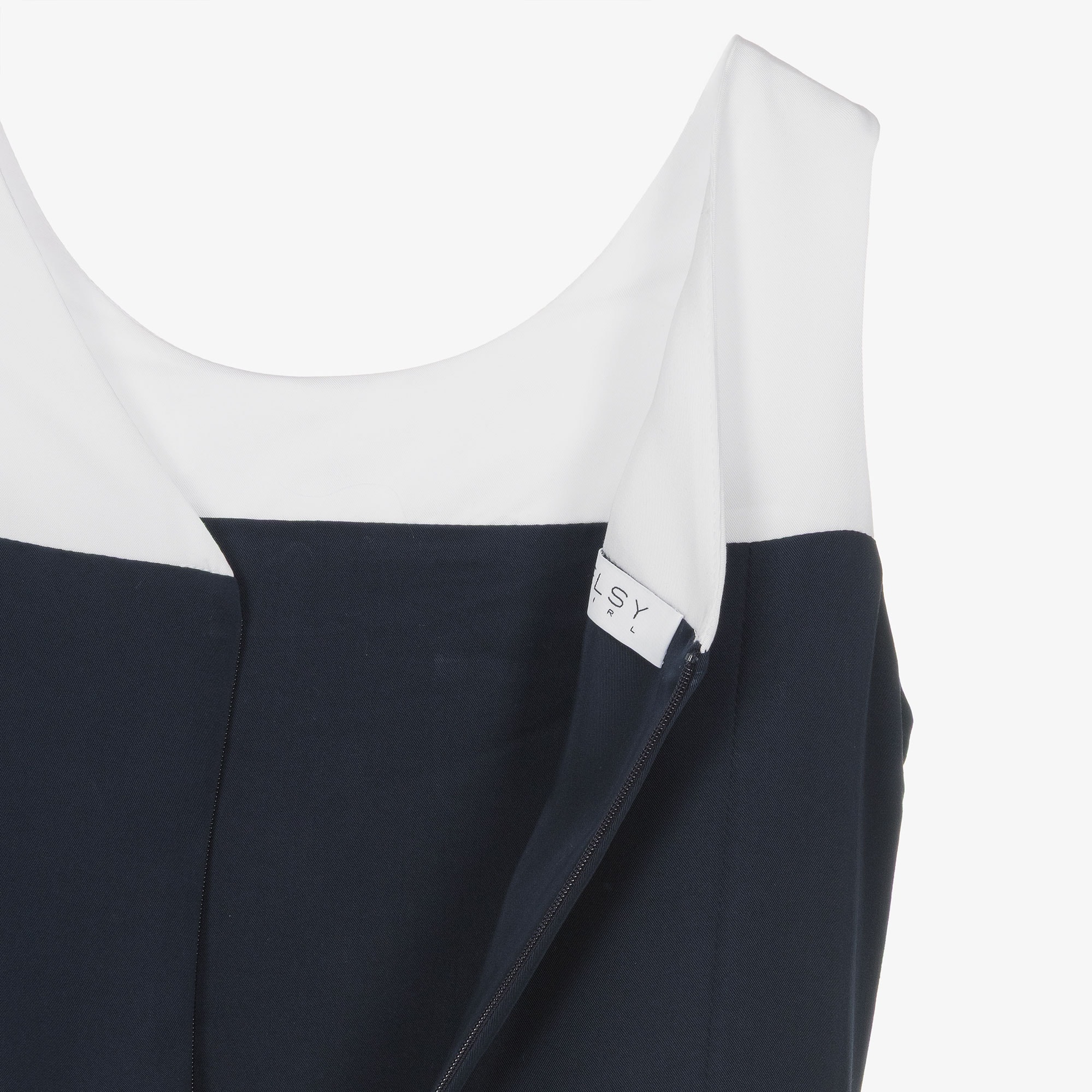 Girls Navy Blue & White Sleeveless Jumpsuit - View 4