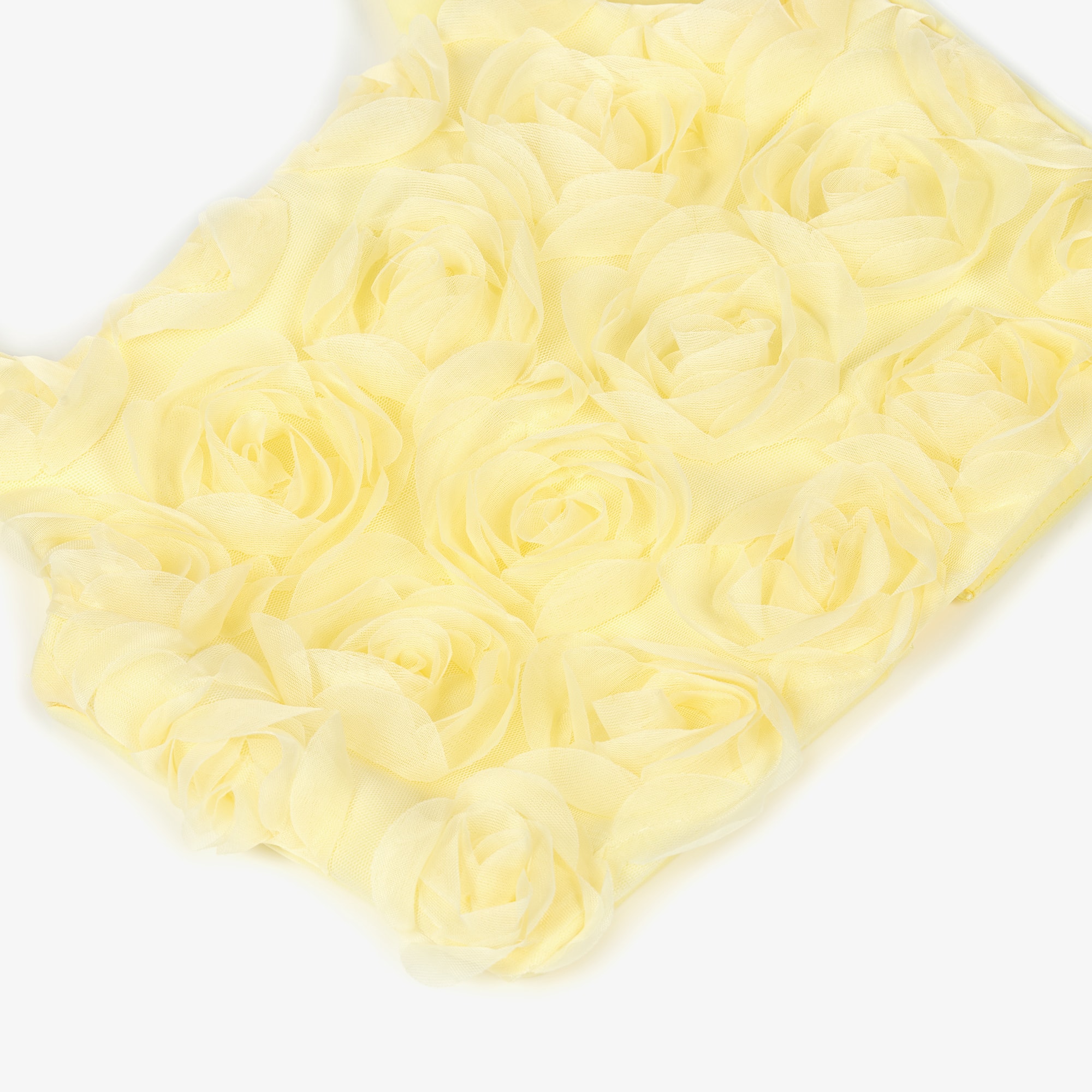 Girls White Tulle Roses Blouse - View 5