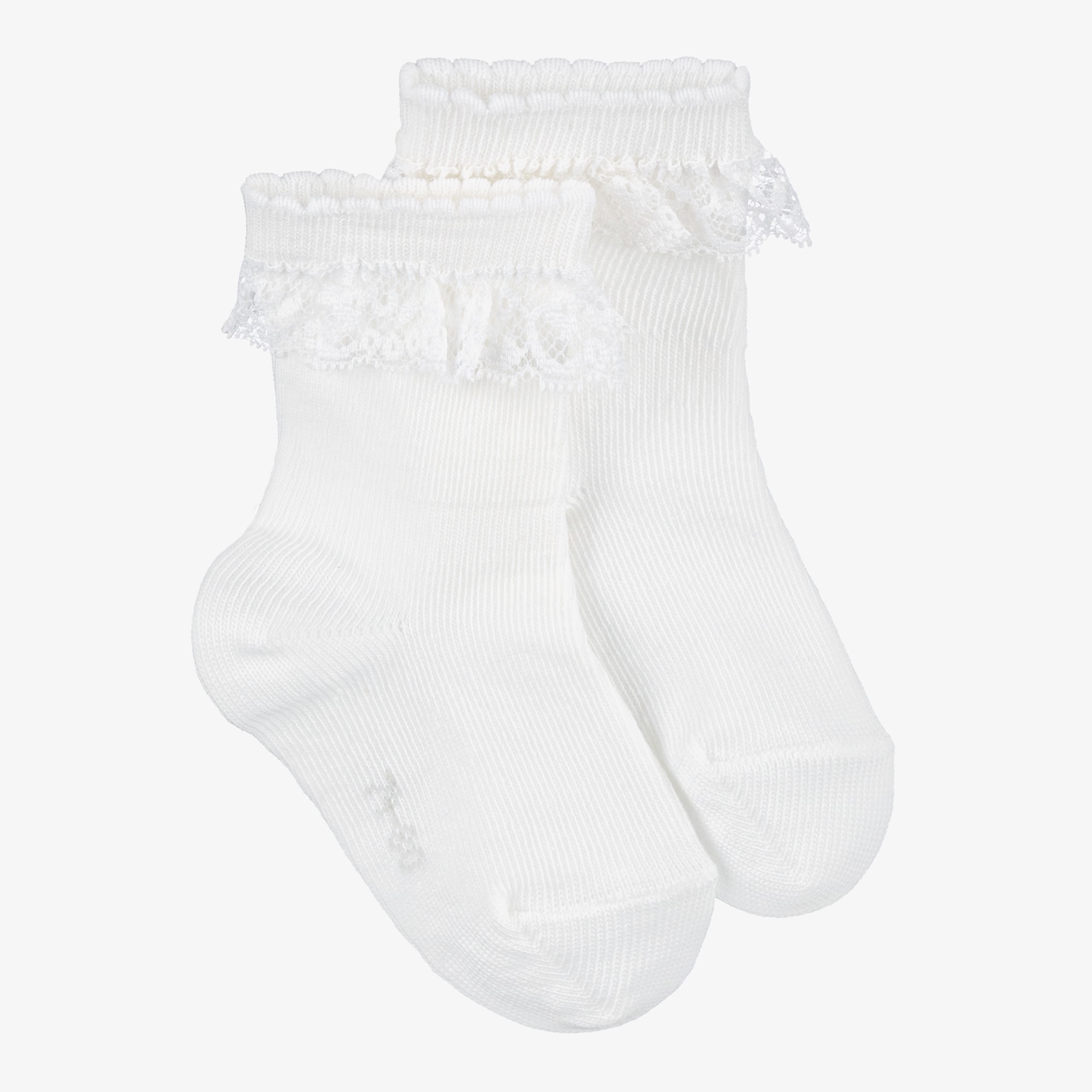 Baby Girls White Lace Socks - View 1