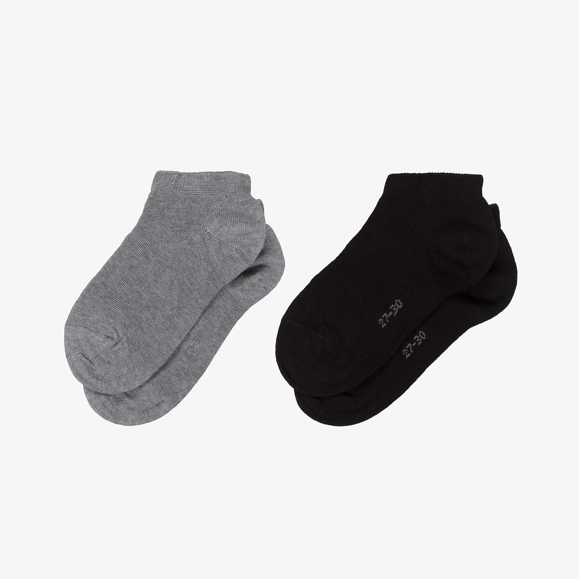 Black & Grey Cotton Trainer Socks (2 Pack) - View 2