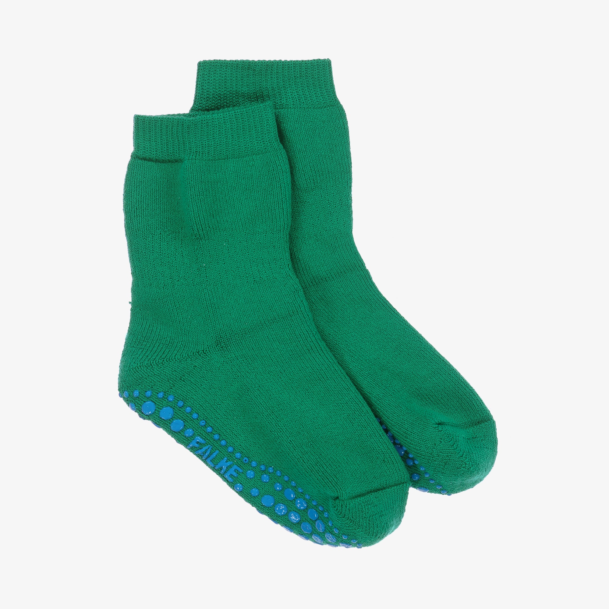 Green Cotton & Wool Slipper Socks - View 1