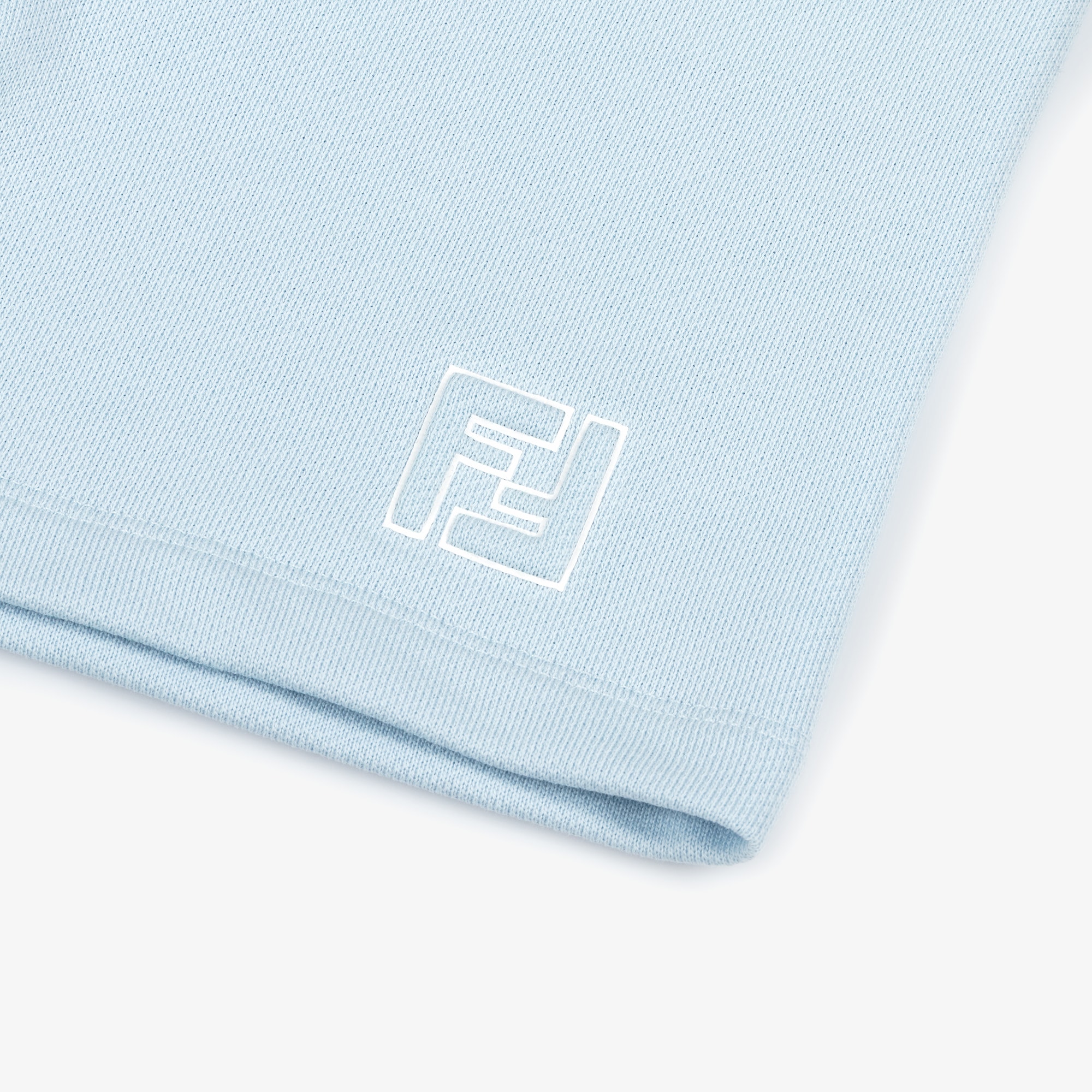 Girls Ivory Cotton Jersey Shorts with FF Logo - View 3