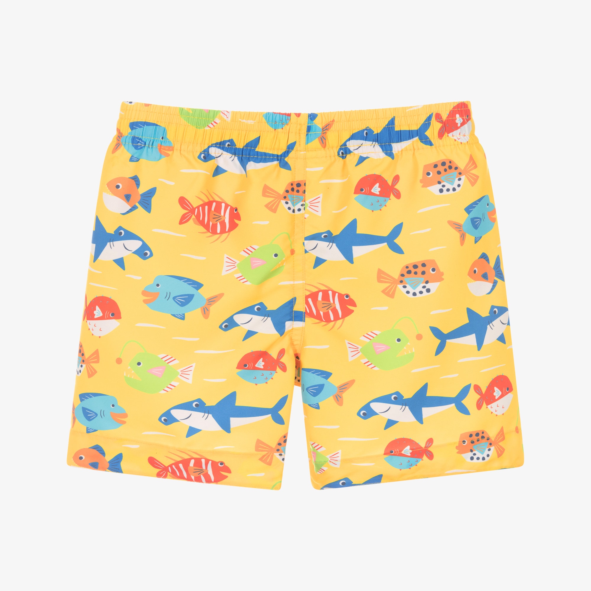 Boys Yellow Shark & Fish Swim Shorts - View 3