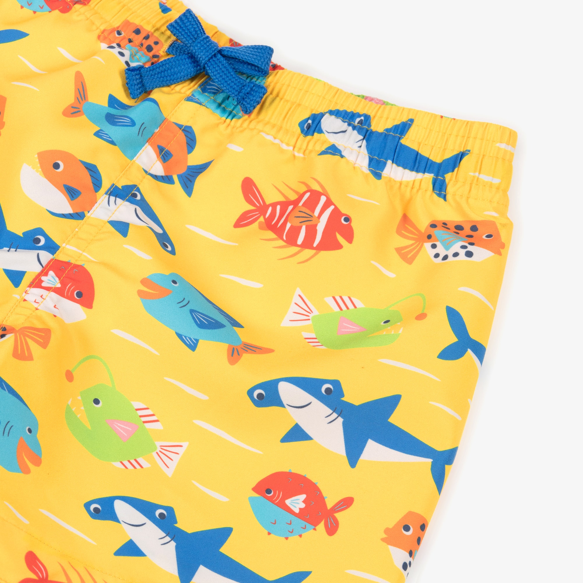 Boys Yellow Shark & Fish Swim Shorts - View 4