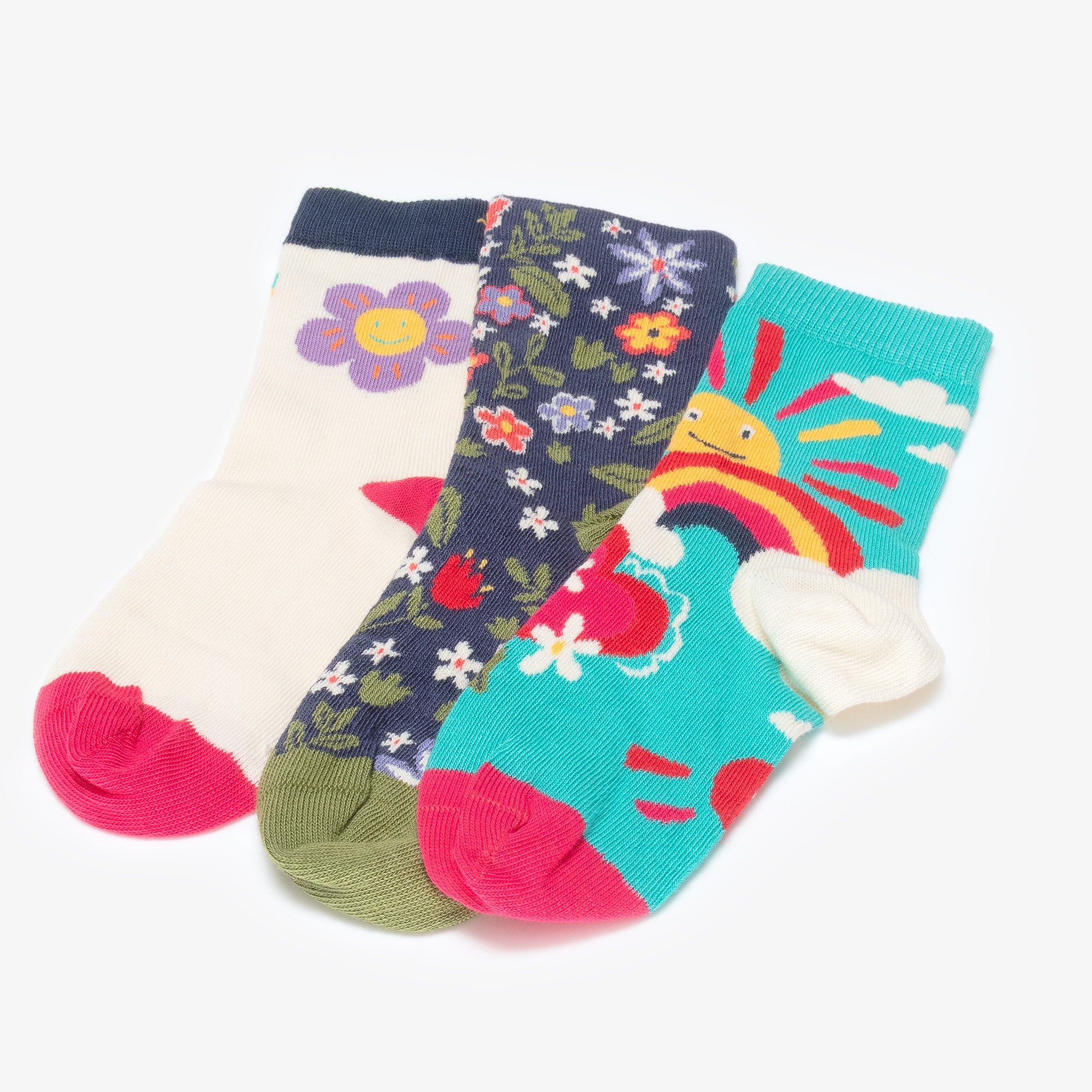 Girls Organic Cotton Socks (3 Pack) - View 4