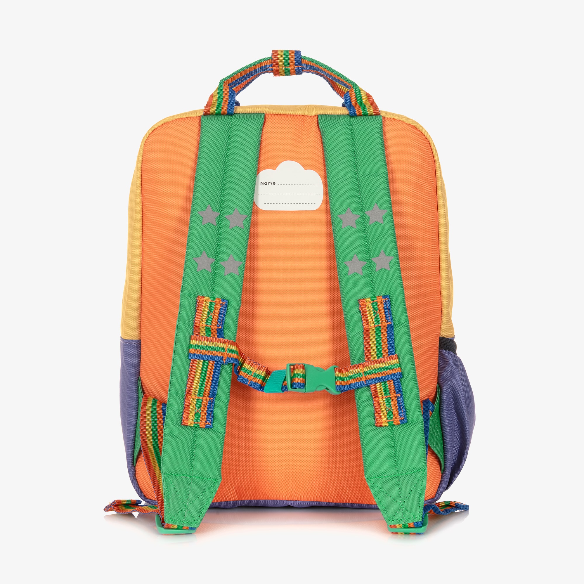 Green Colourblock Happy Face Backpack (34cm) - View 5