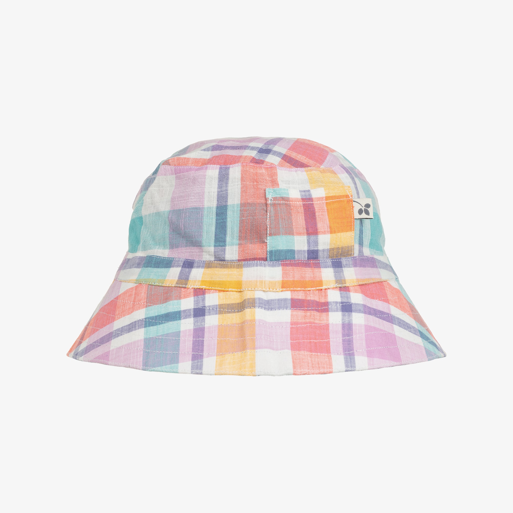 Multicoloured Check & Denim Reversible Bucket Hat - View 1