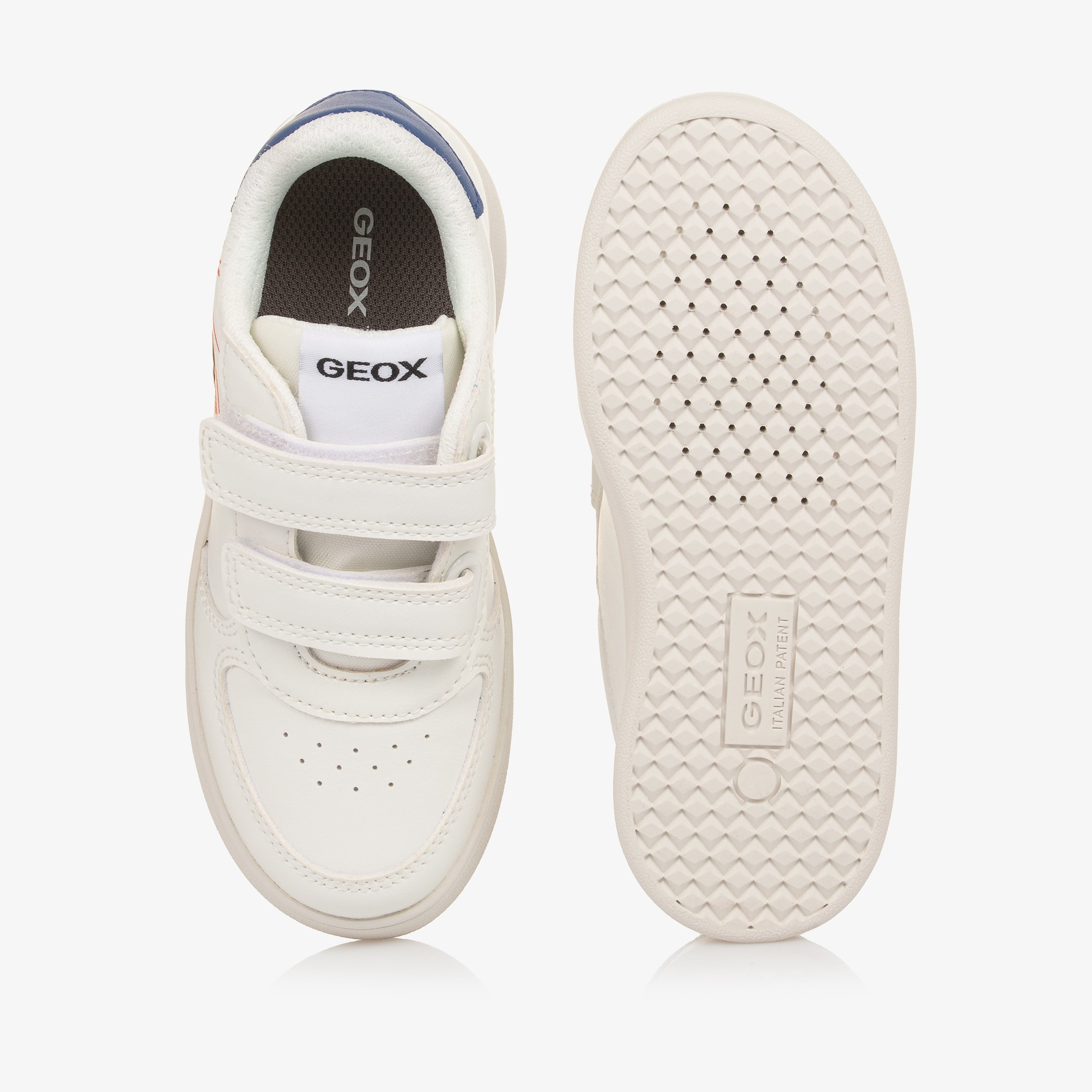 Boys White Faux Leather Football Trainers - View 4
