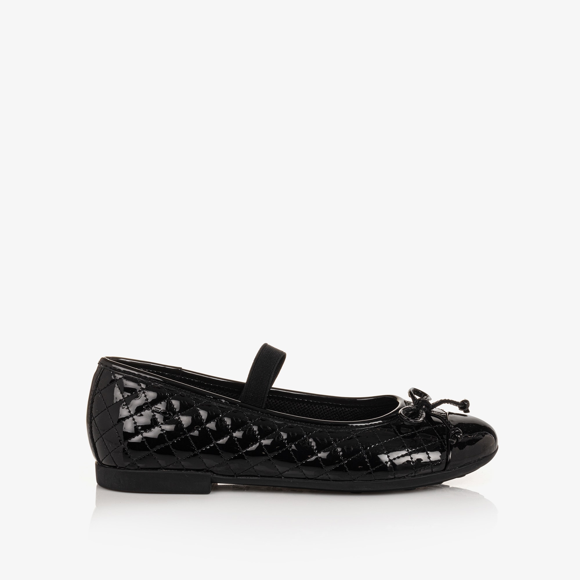 Girls Black Leather Ballet Pumps - View 4