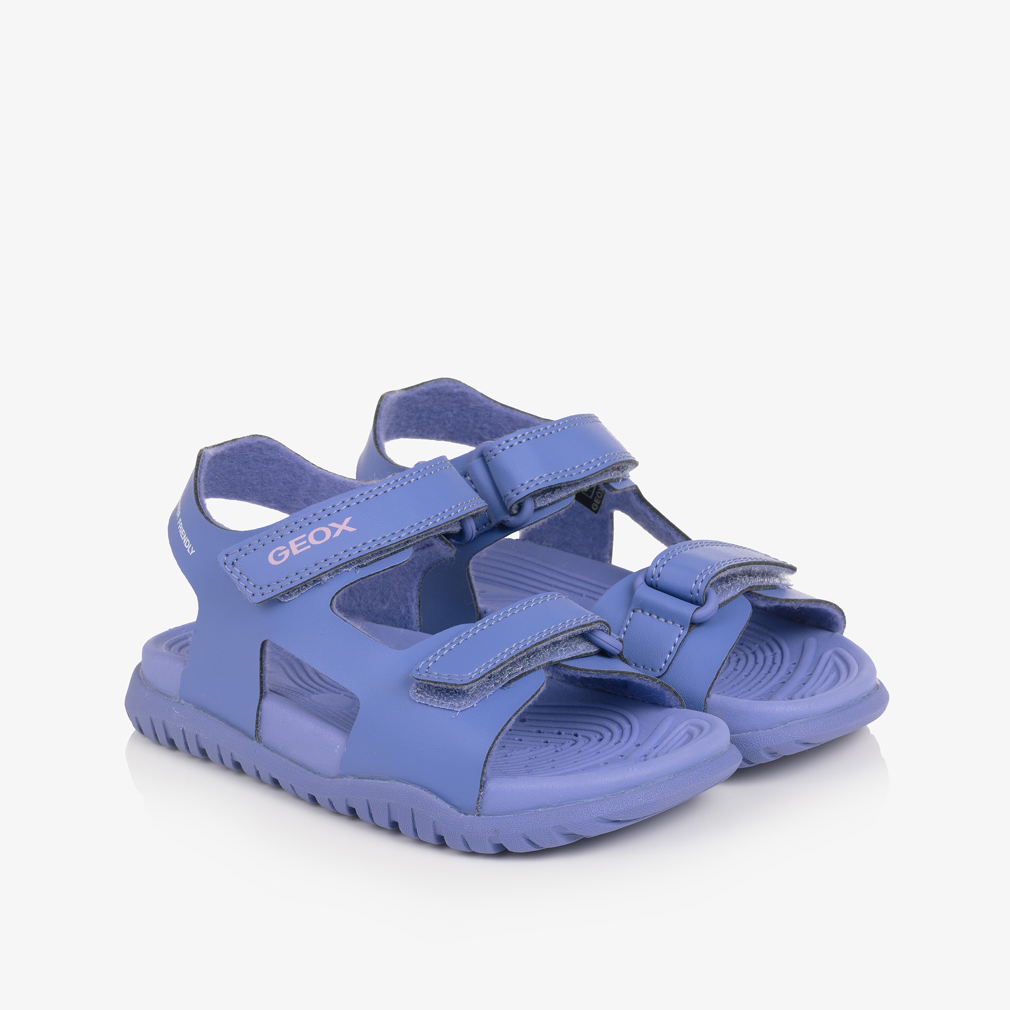 Girls Purple Faux Leather Water Friendly Sandals - View 1