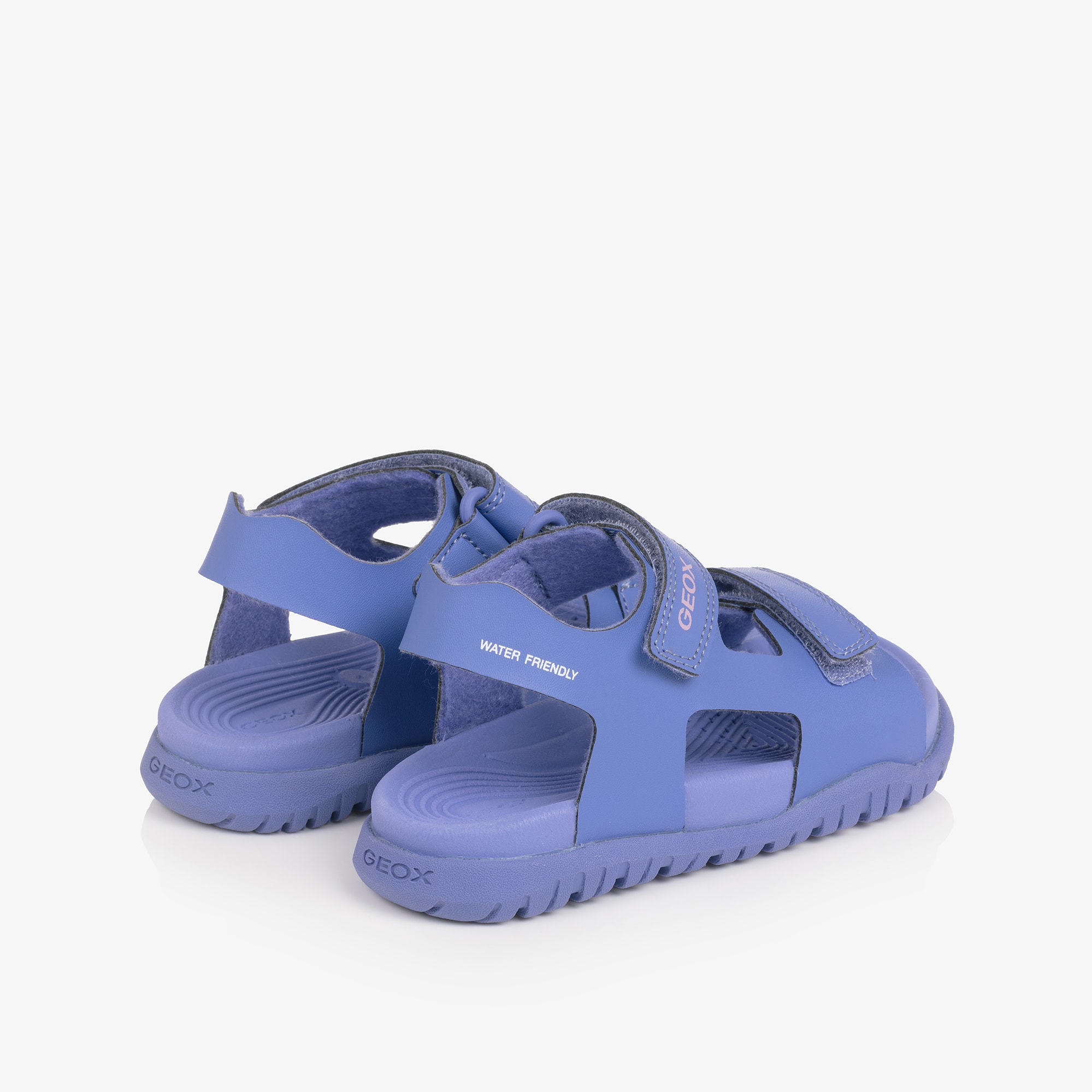 Girls Purple Faux Leather Water Friendly Sandals - View 2