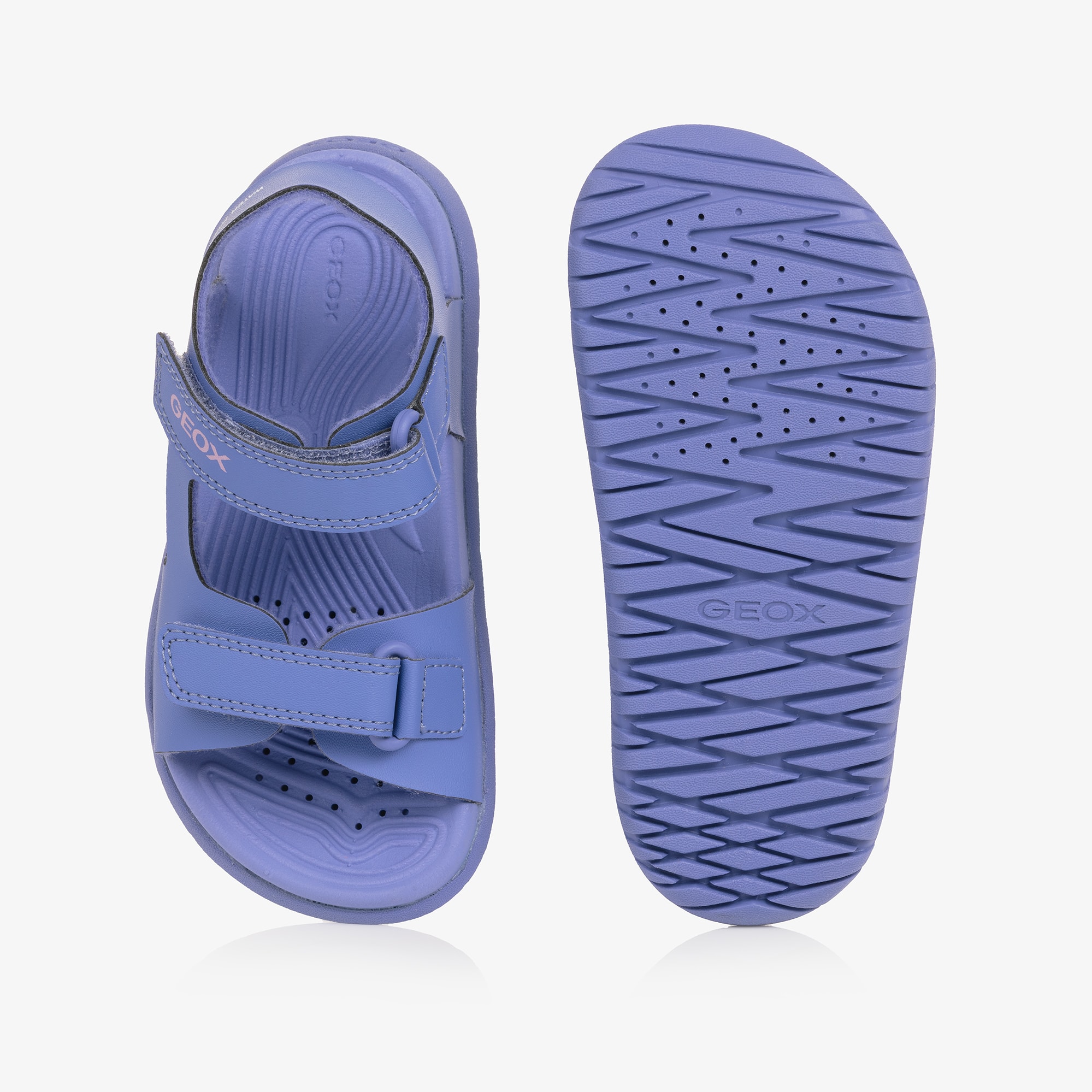 Girls Purple Faux Leather Water Friendly Sandals - View 3