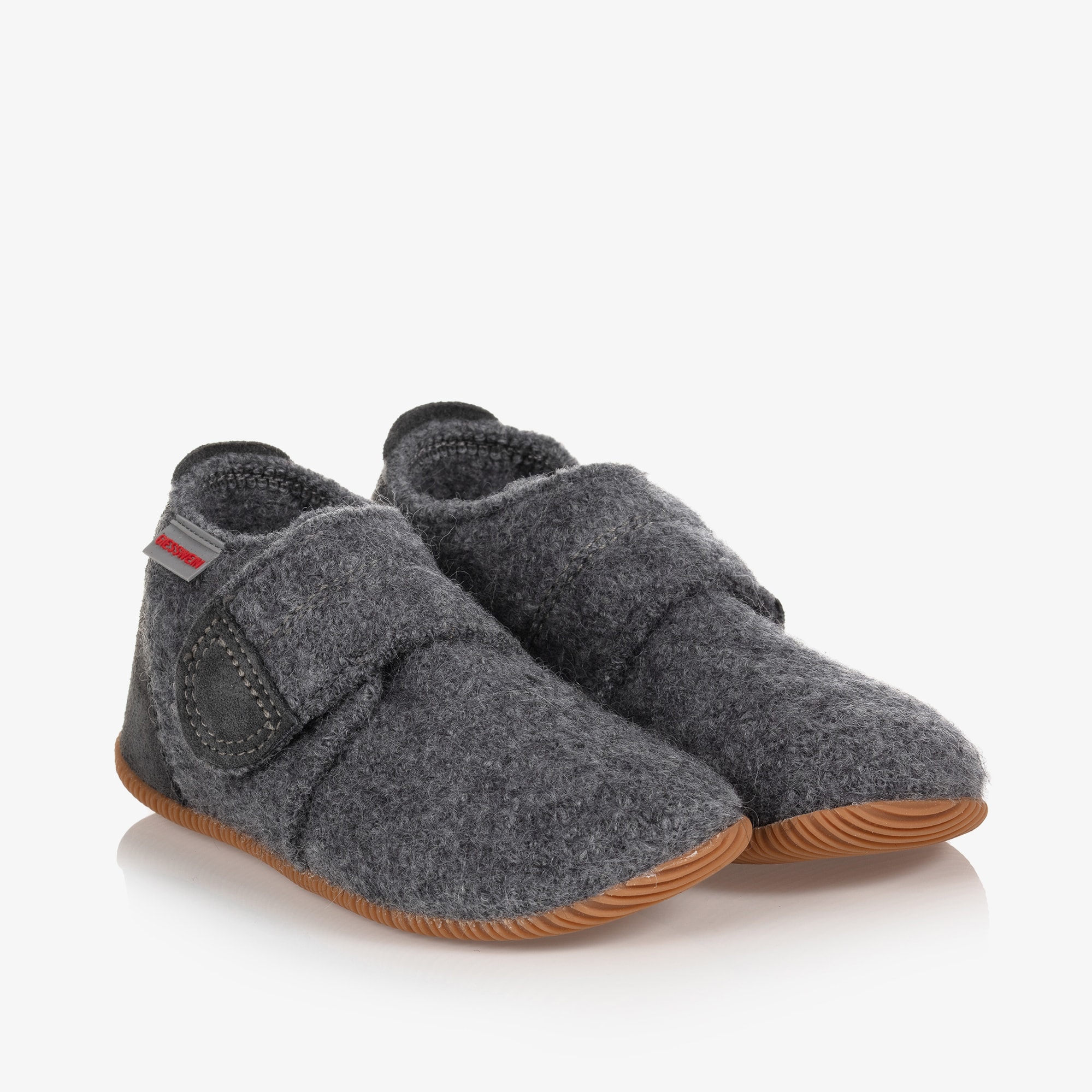 Girls Pink Felted Wool Slippers - View 1