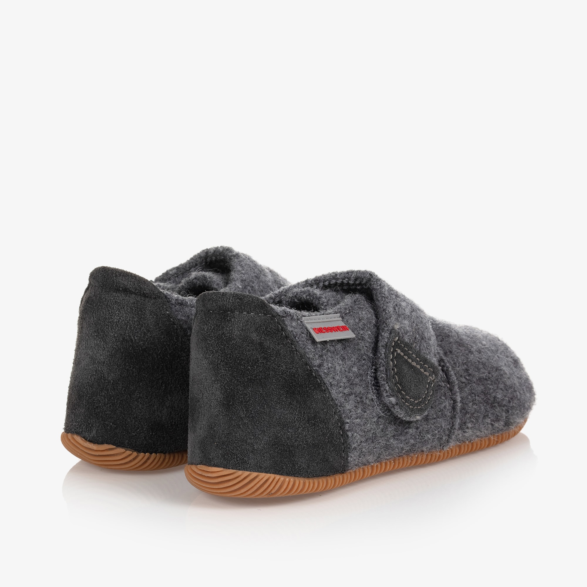 Girls Pink Felted Wool Slippers - View 2