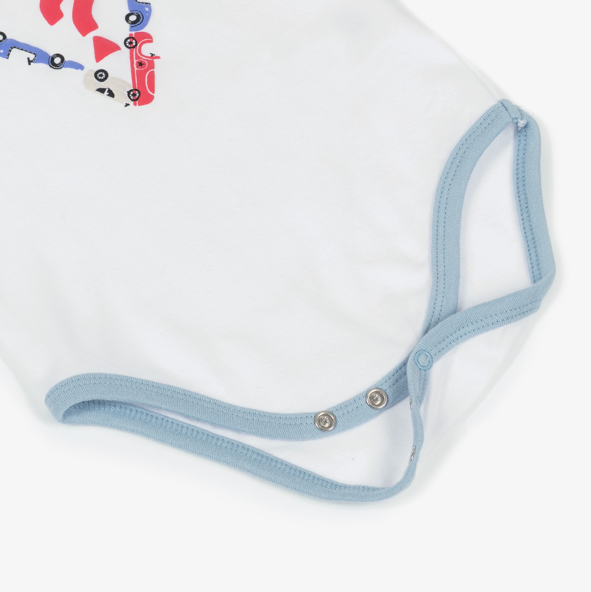 Baby Boys Blue Cotton Racing Car Reversible Tracksuit Set - View 4