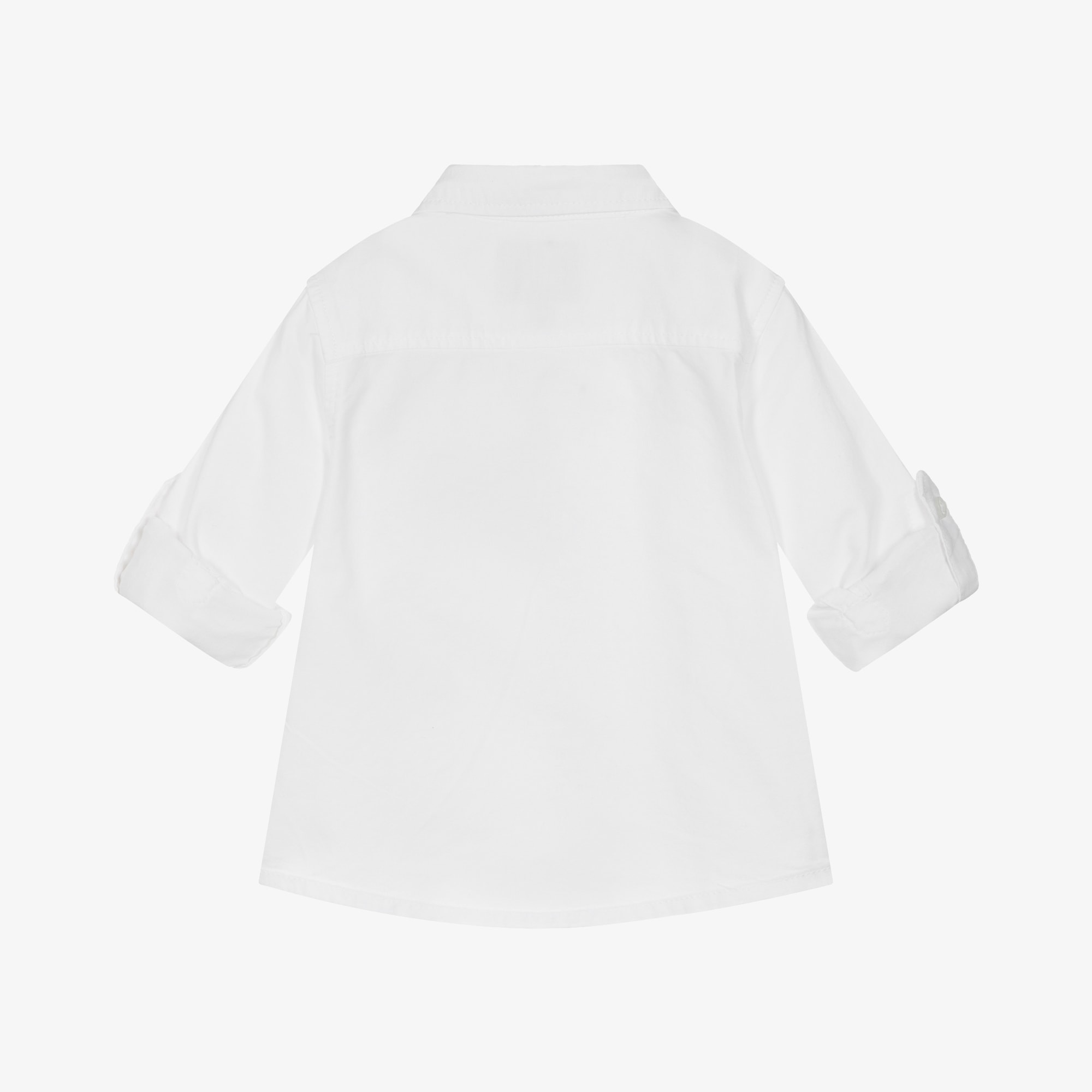 Baby Boys White Cotton Bear Shirt - View 2