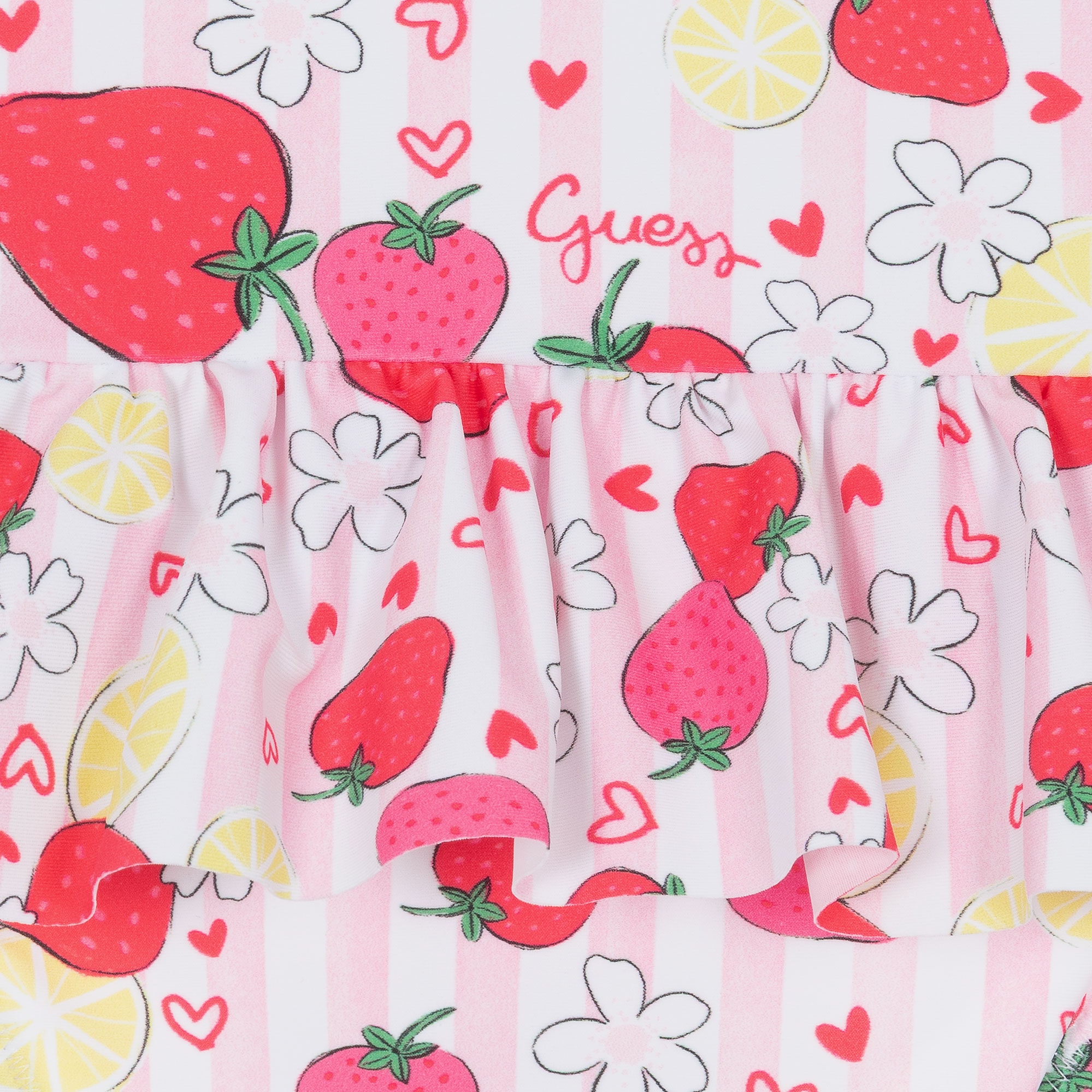 Baby Girls Pink Strawberry Print Swimsuit - View 3