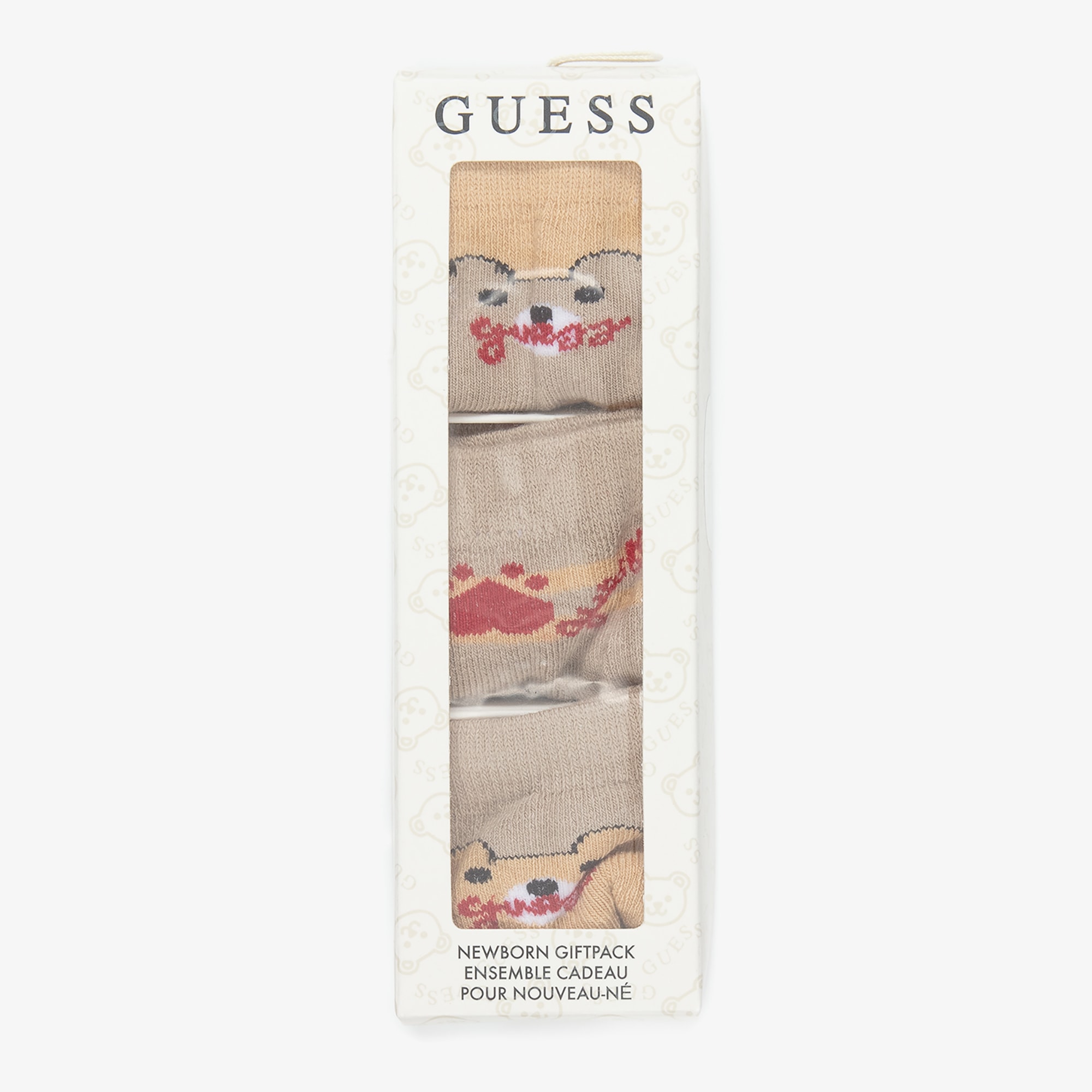 Beige Bear Cotton Baby Socks (3 Pack) - View 3