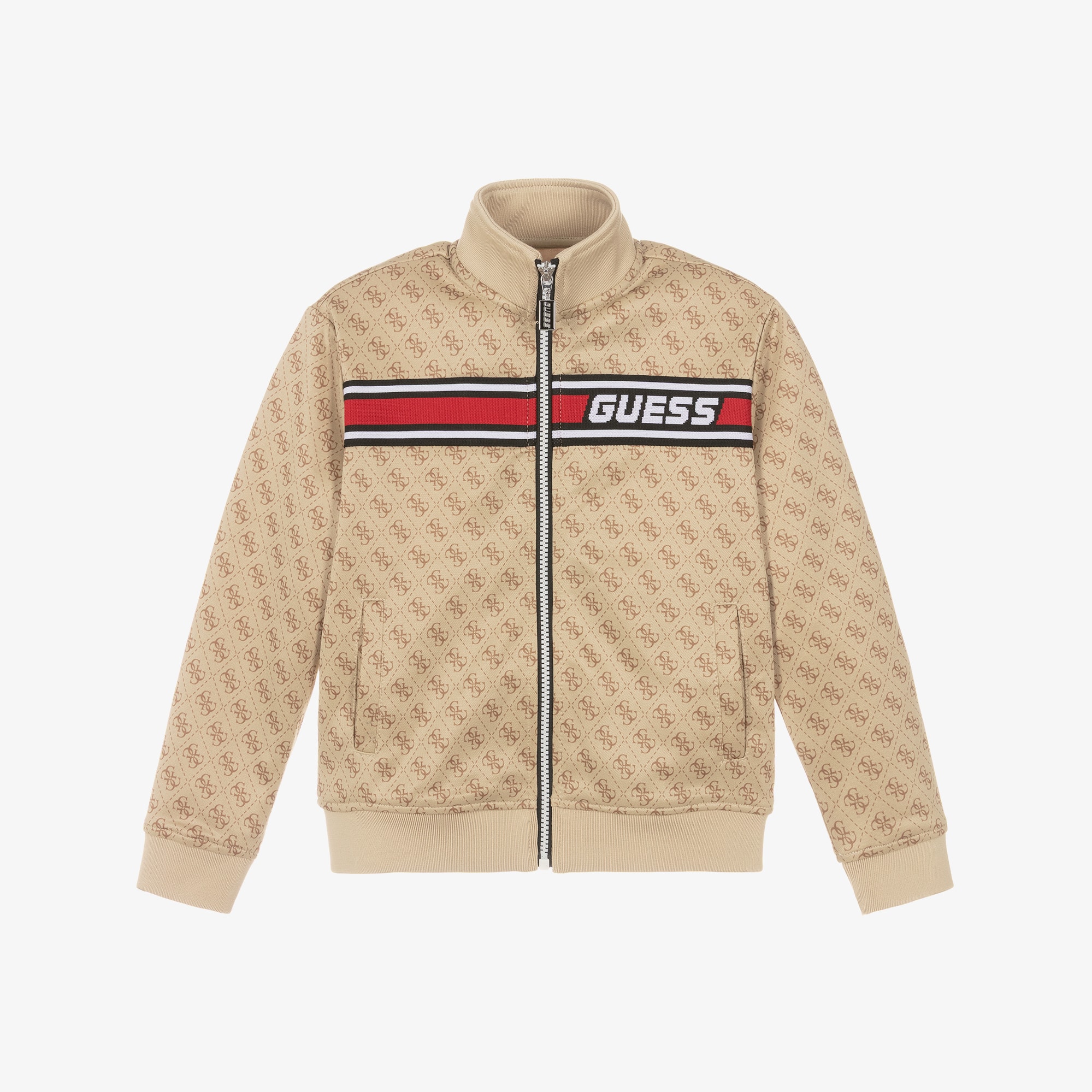 Boys Beige 4G Monogram Zip-Up Top - View 1