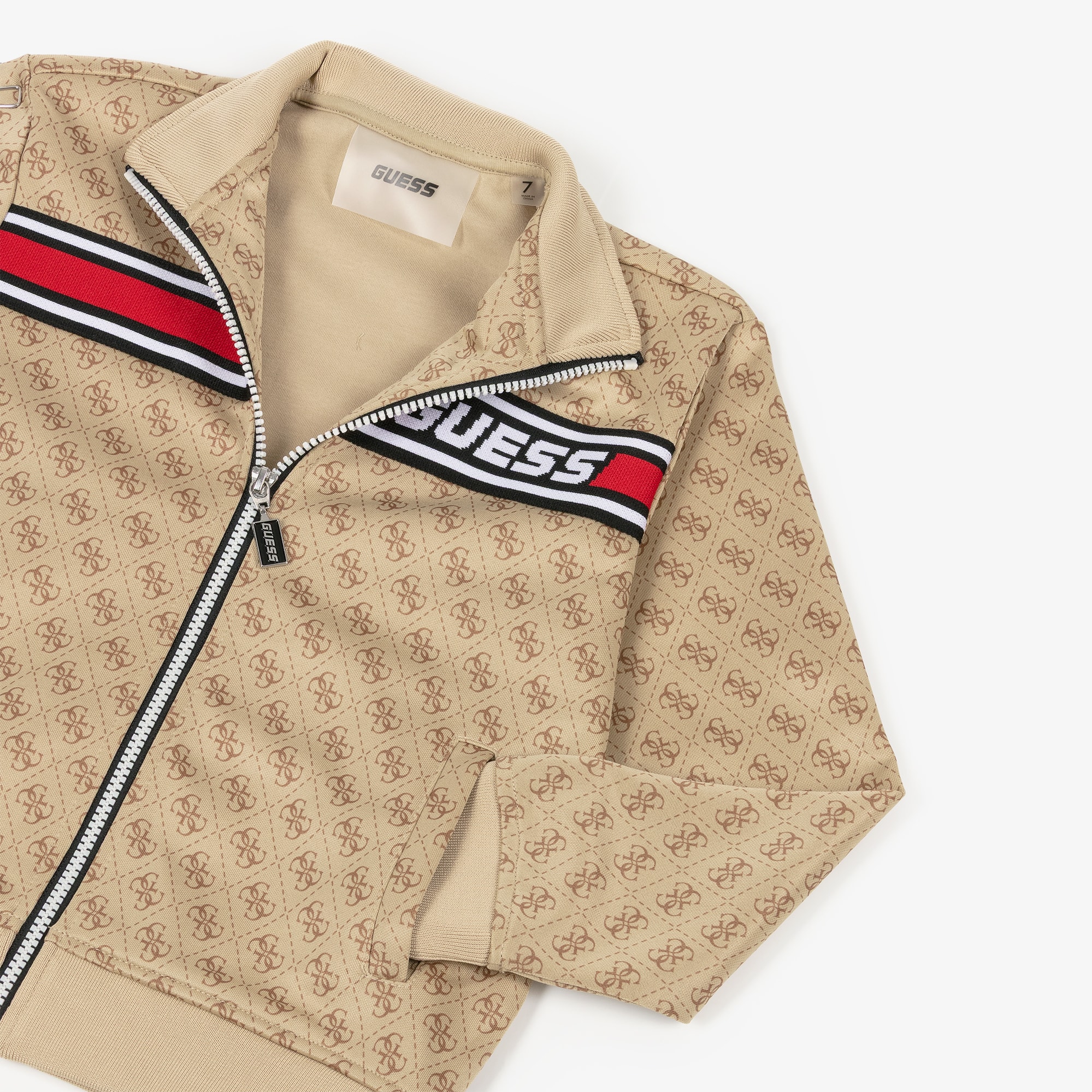 Boys Beige 4G Monogram Zip-Up Top - View 3