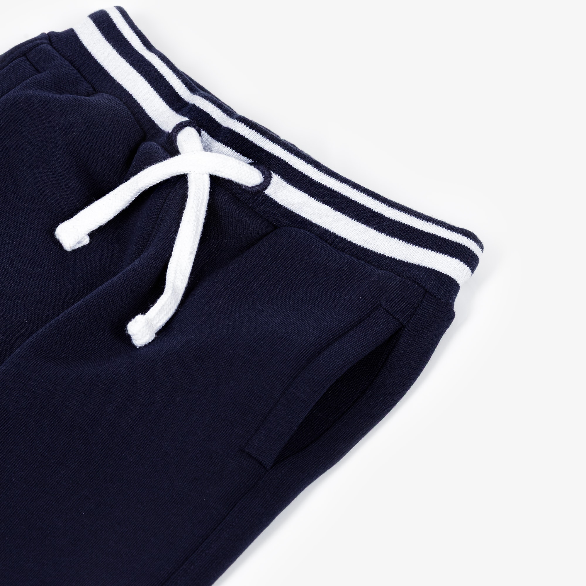 Boys Navy Blue & White Logo Jersey Joggers - View 3