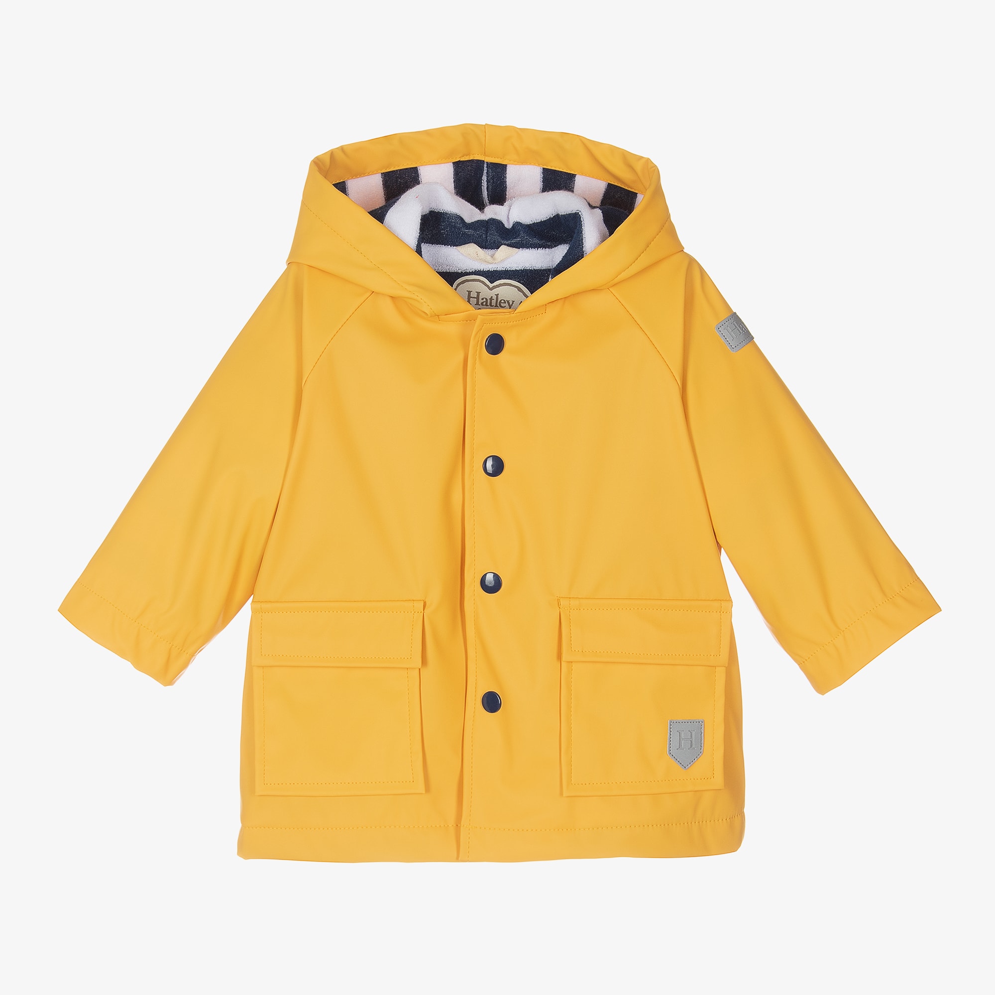 Yellow Hooded Baby Raincoat - View 1