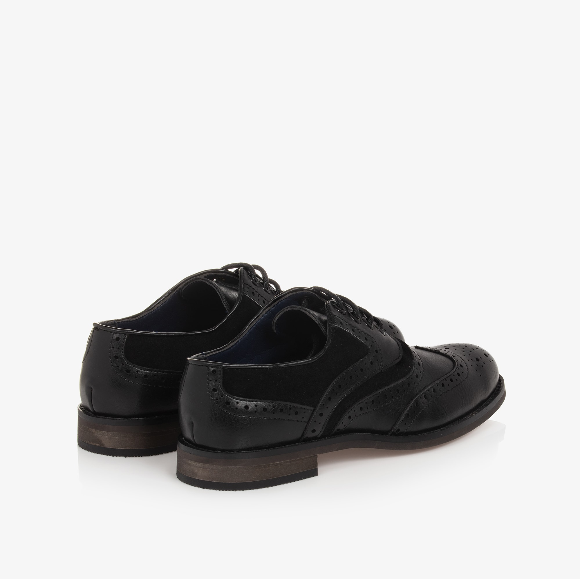 Boys Black Lace-Up Brogues - View 3