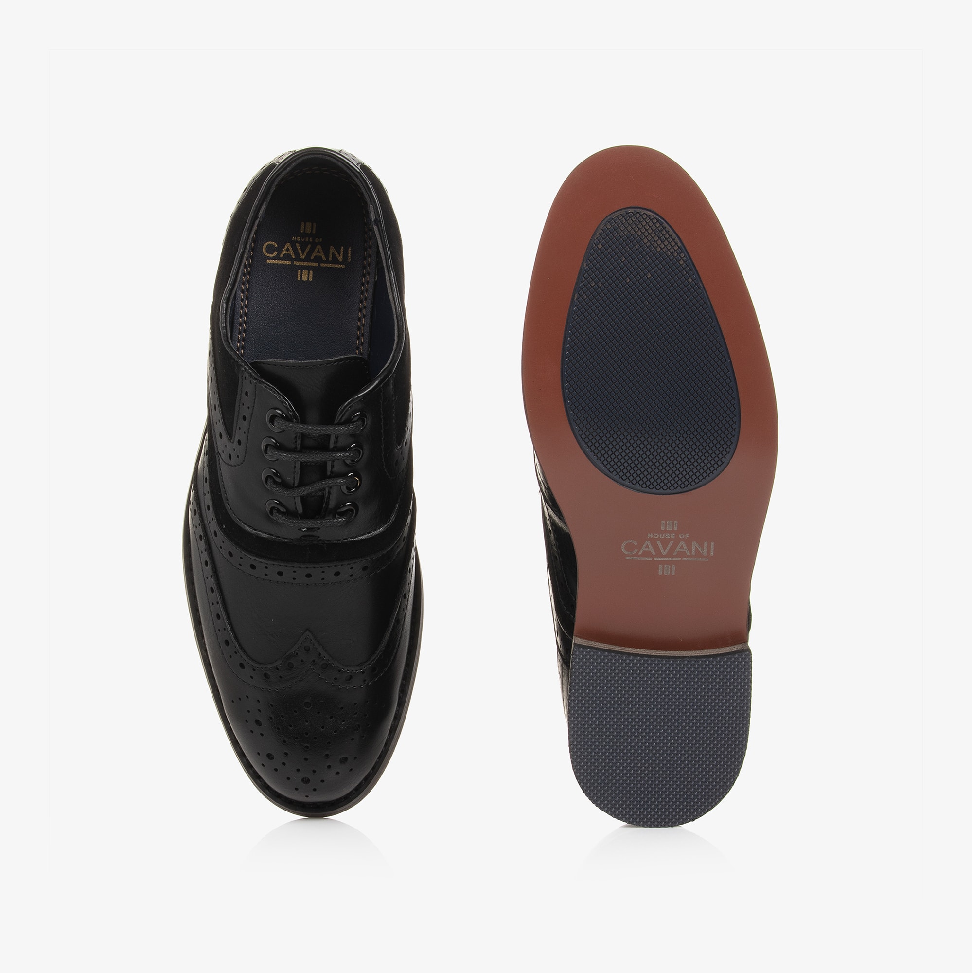 Boys Black Lace-Up Brogues - View 4