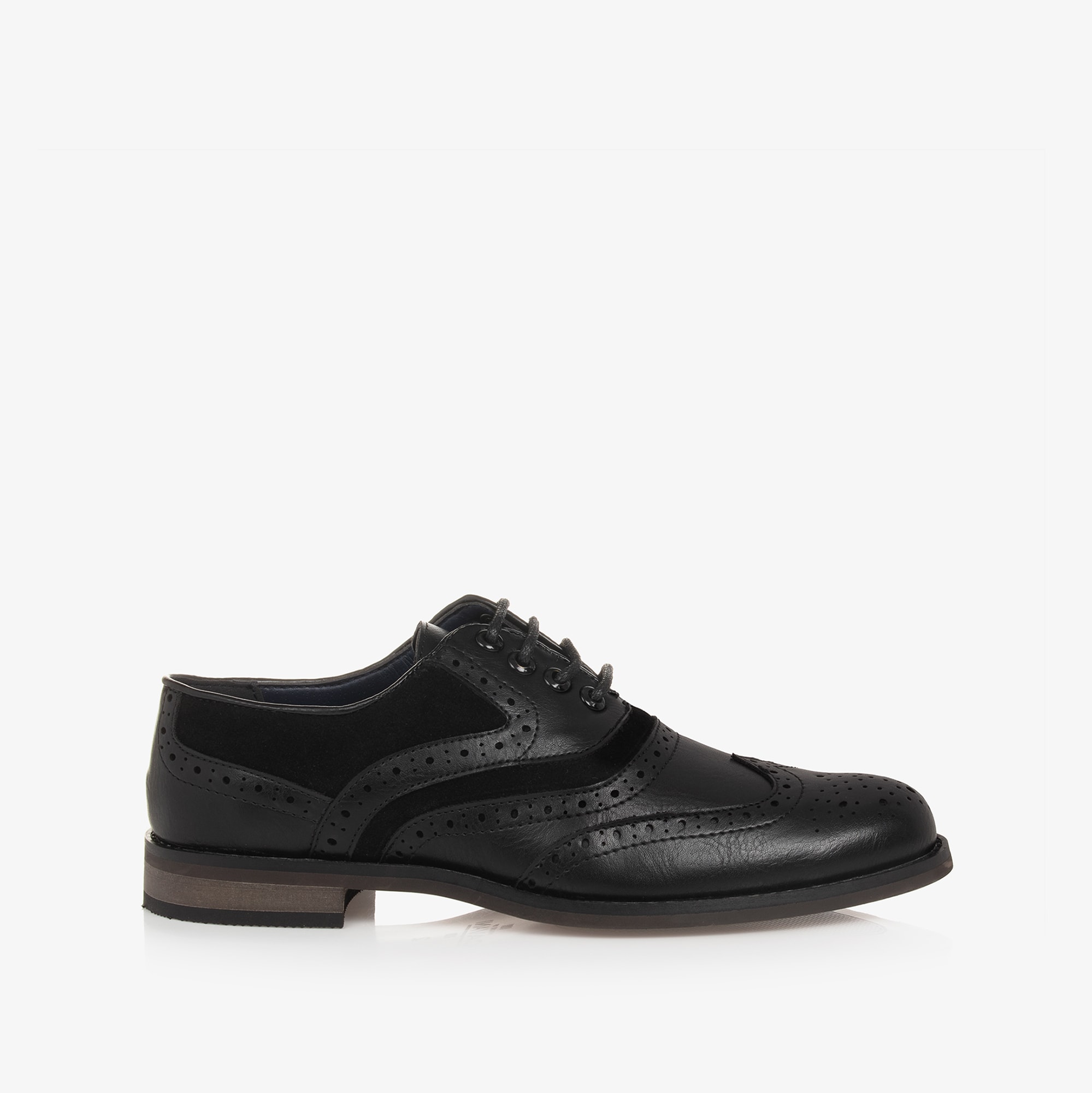 Boys Black Lace-Up Brogues - View 5