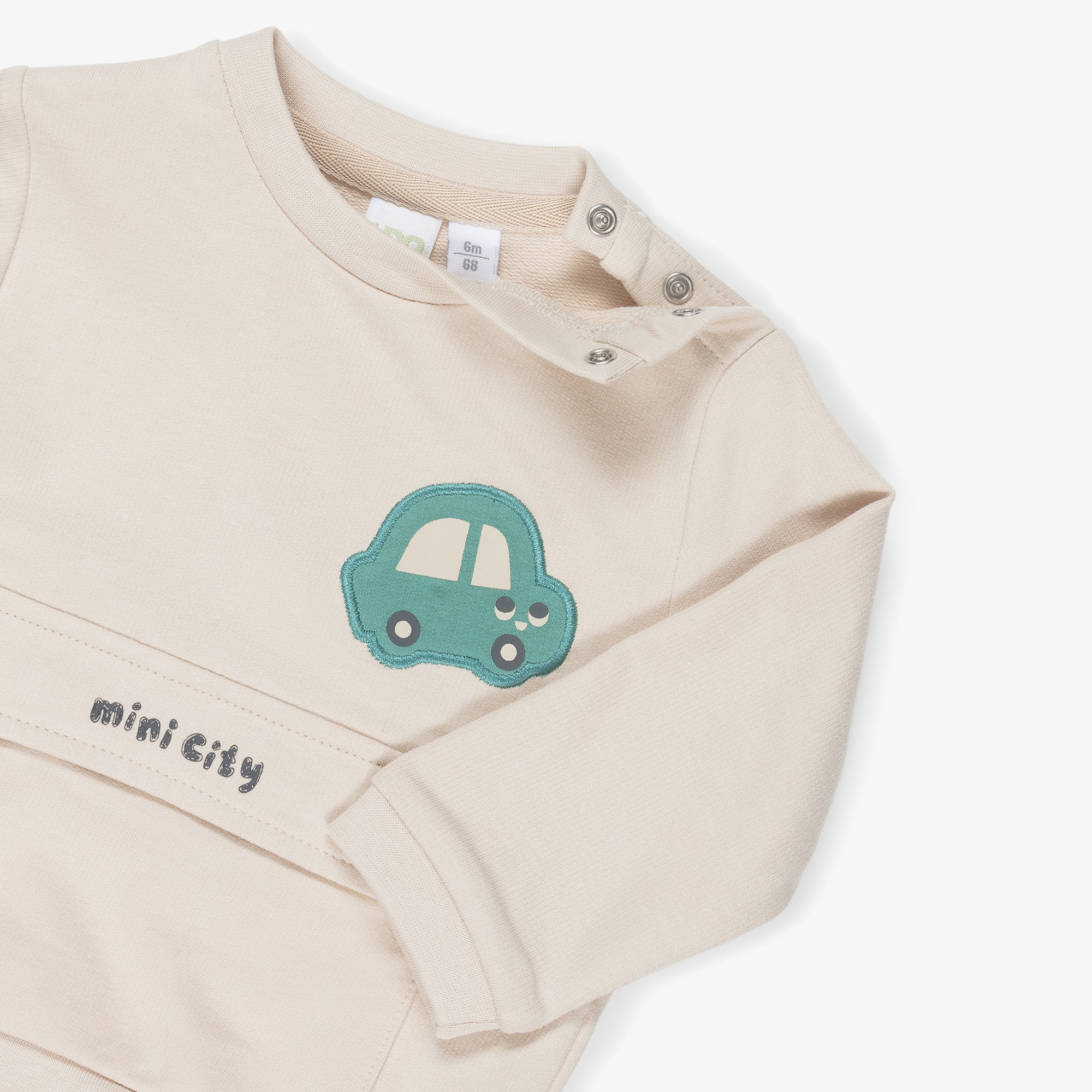 Baby Boys Green & Beige Tracksuits with Car Motifs (2 Pack) - View 4