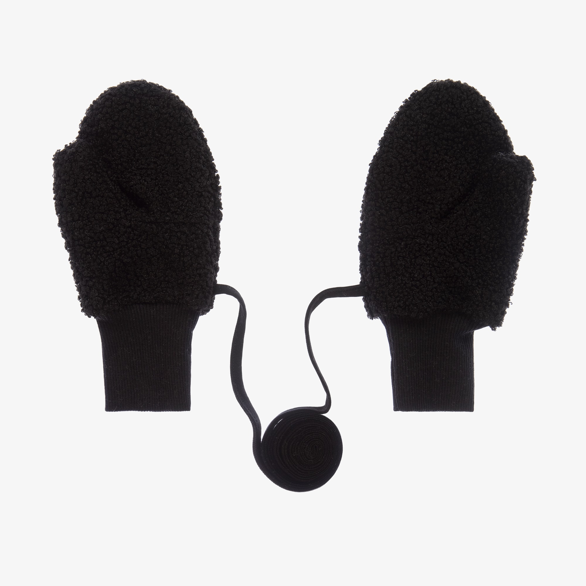 Ivory Bouclé Fleece Mittens - View 3