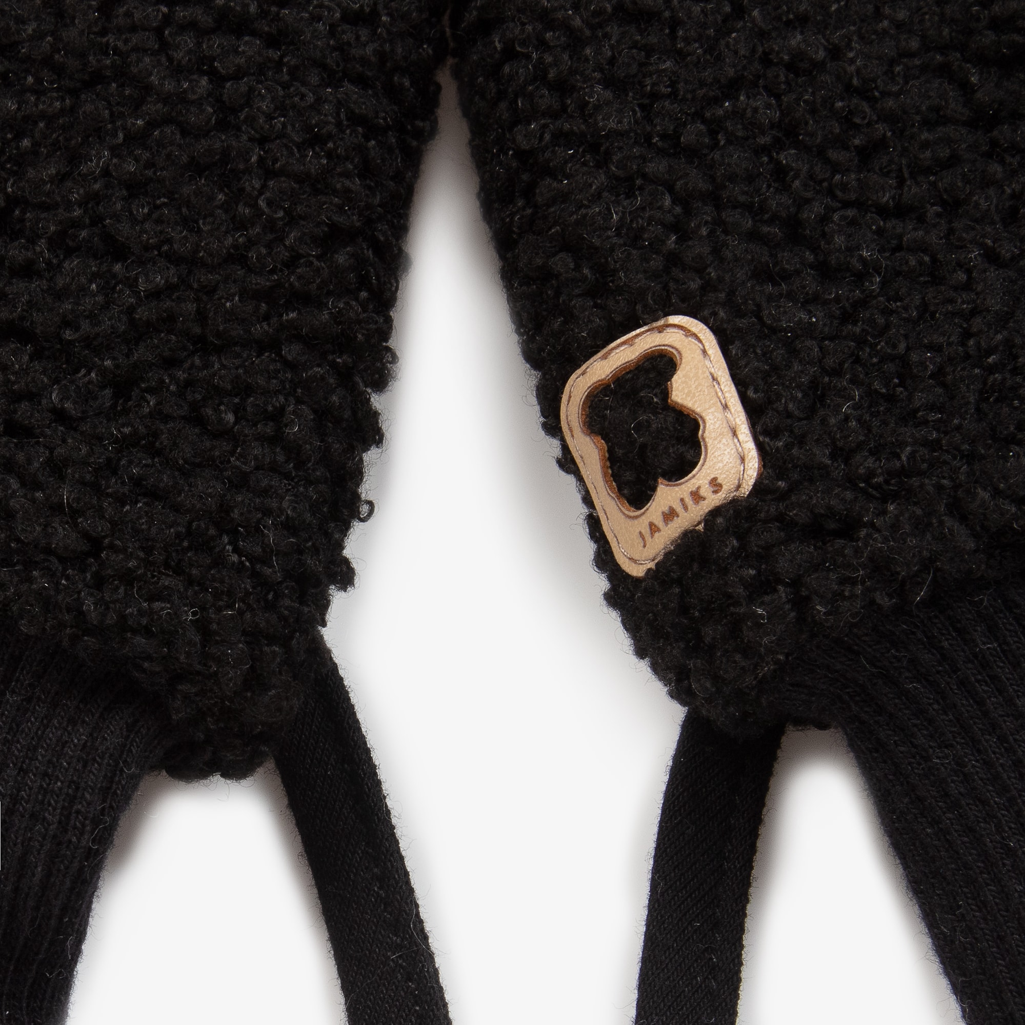 Ivory Bouclé Fleece Mittens - View 4