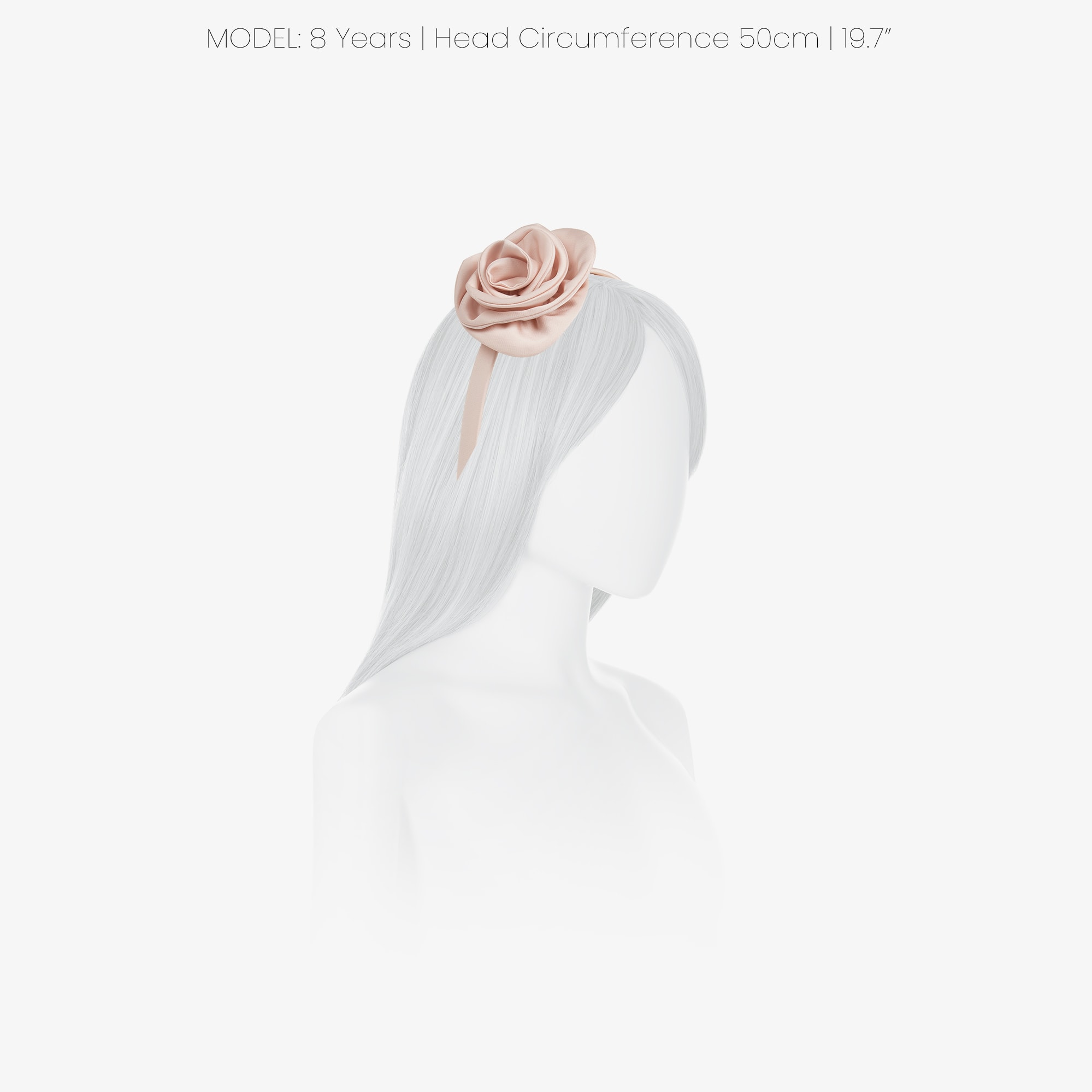 Girls Pale Pink Satin Rose Hairband - View 2