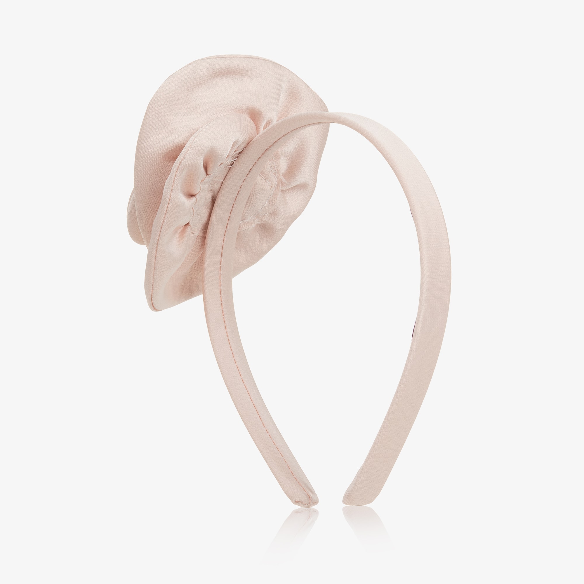 Girls Pale Pink Satin Rose Hairband - View 4