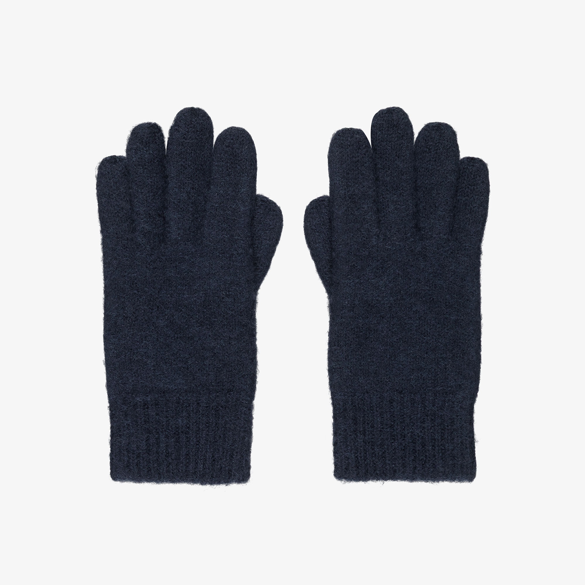 Navy Blue Merino Wool Gloves - View 1