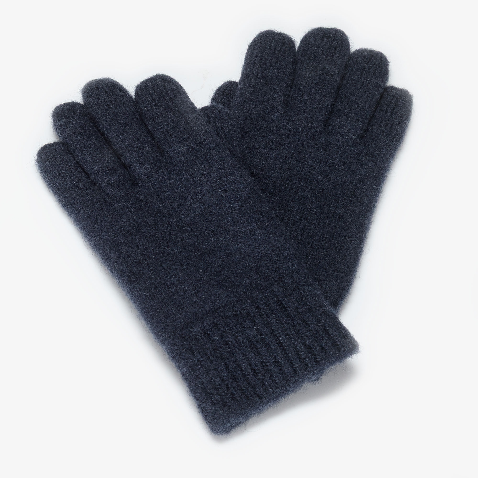 Navy Blue Merino Wool Gloves - View 3