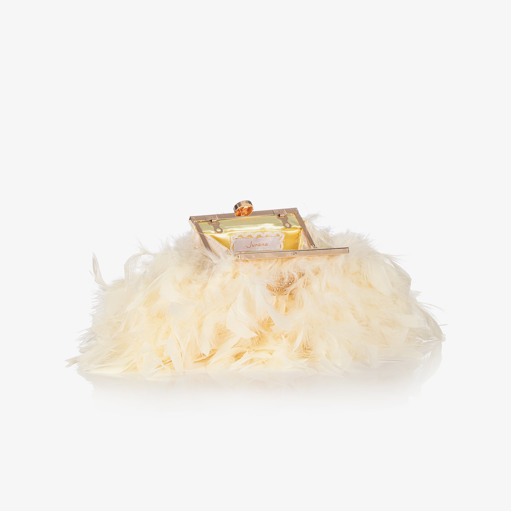 Girls Ivory Feather Bag with Faux Pearl Handle (20cm) - View 5